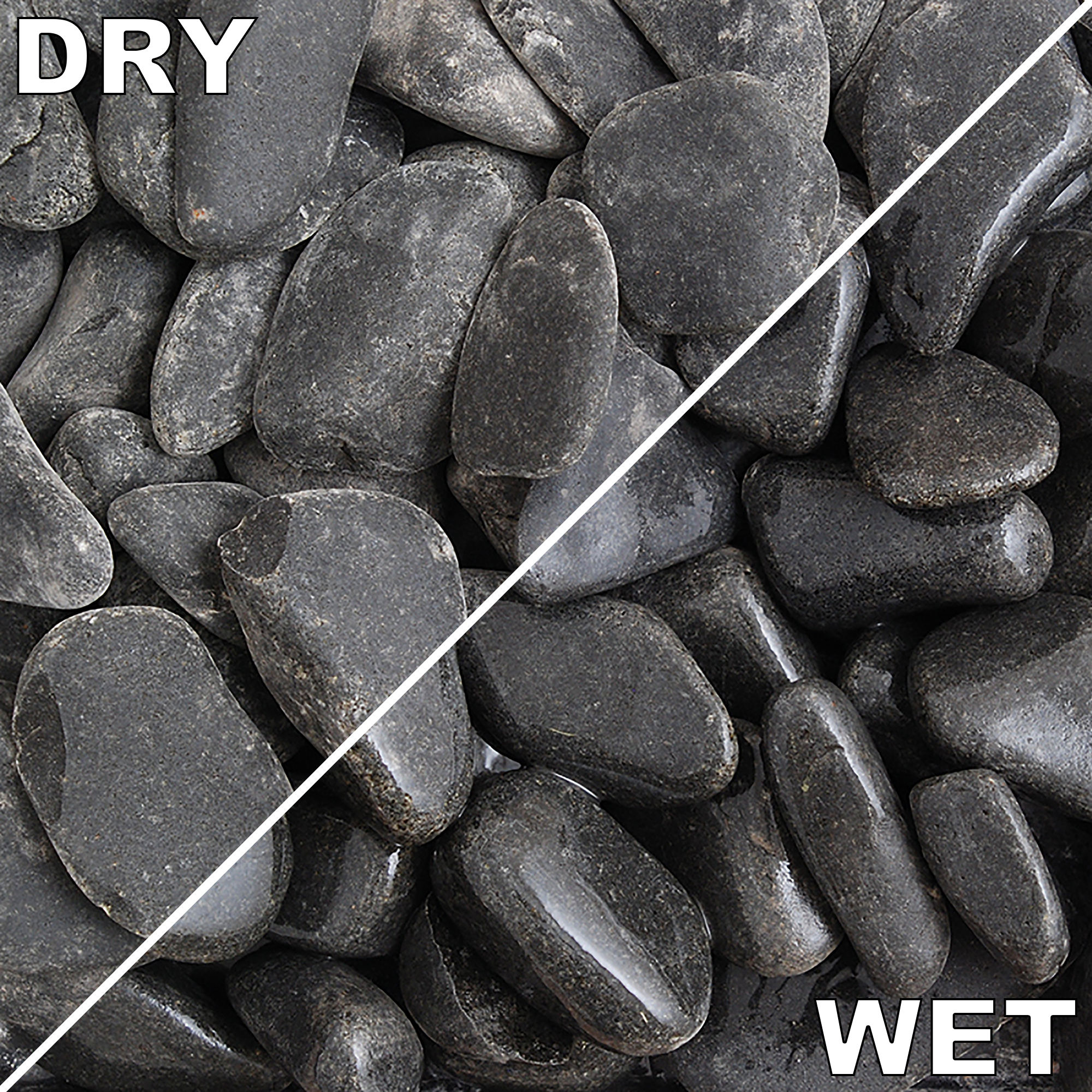 Grey Pebble Black Pebble Black Small Tumbled Mosaic Piatraonline UK