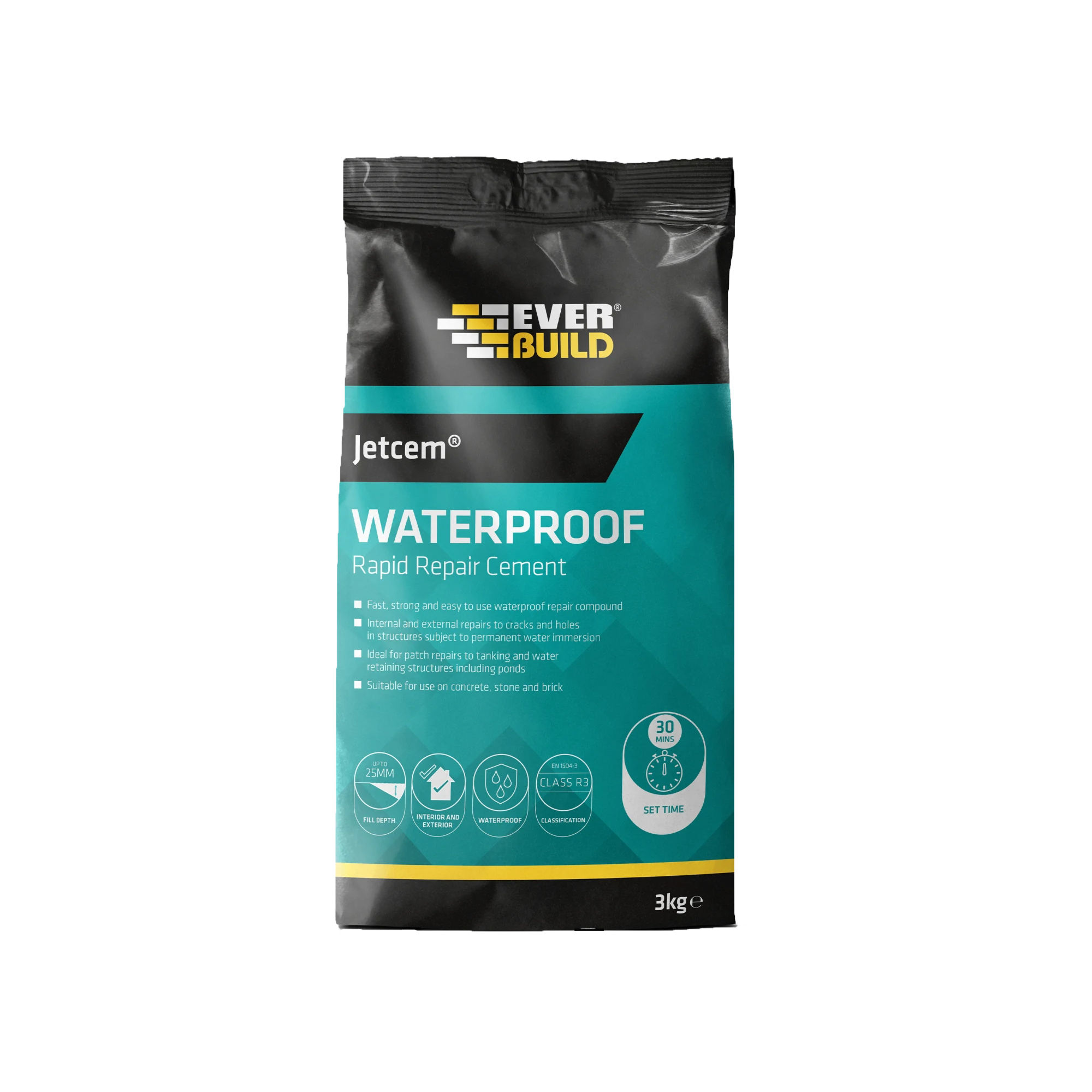 Everbuild Jetcem Waterproof Rapid Set Cement 3kg
