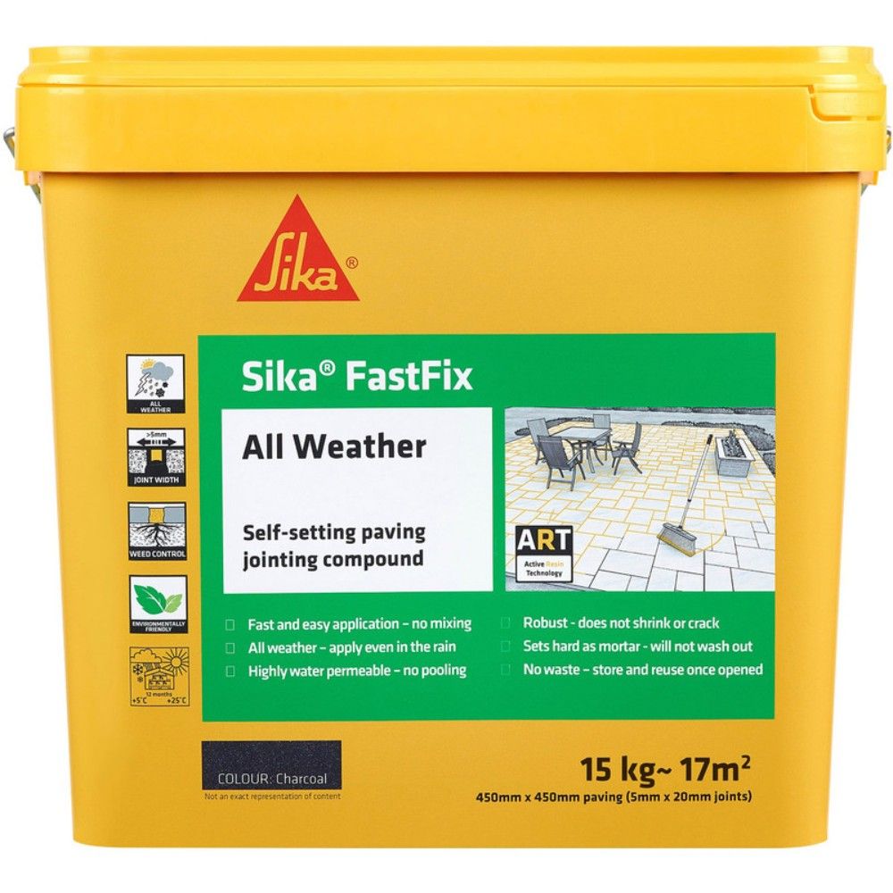 Sika® FastFix All Weather Jointing Compound 15kg Charcoal - SKFFIXCHRL16