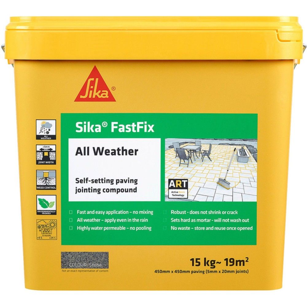 Sika FastFix All Weather Jointing Compound Stone 15kg - SKFFIXSTN16