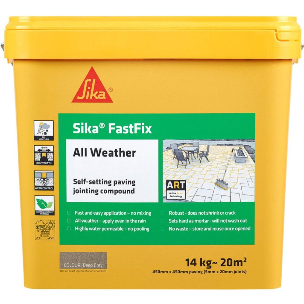 Sika FastFix All Weather Jointing Compound Deep Grey 14kg - SKFFIXDPGY14