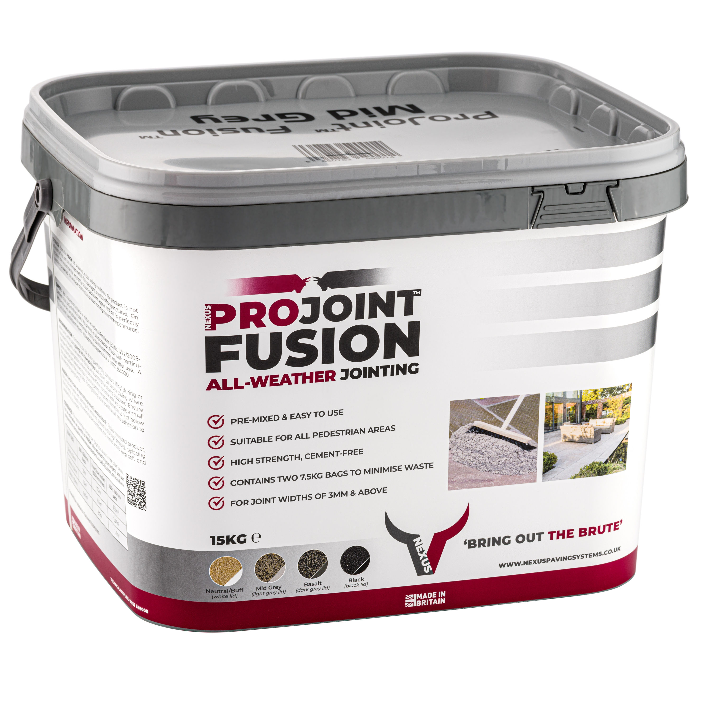 Nexus ProJoint Fusion All Weather Jointing Compound Mid Grey 15kg