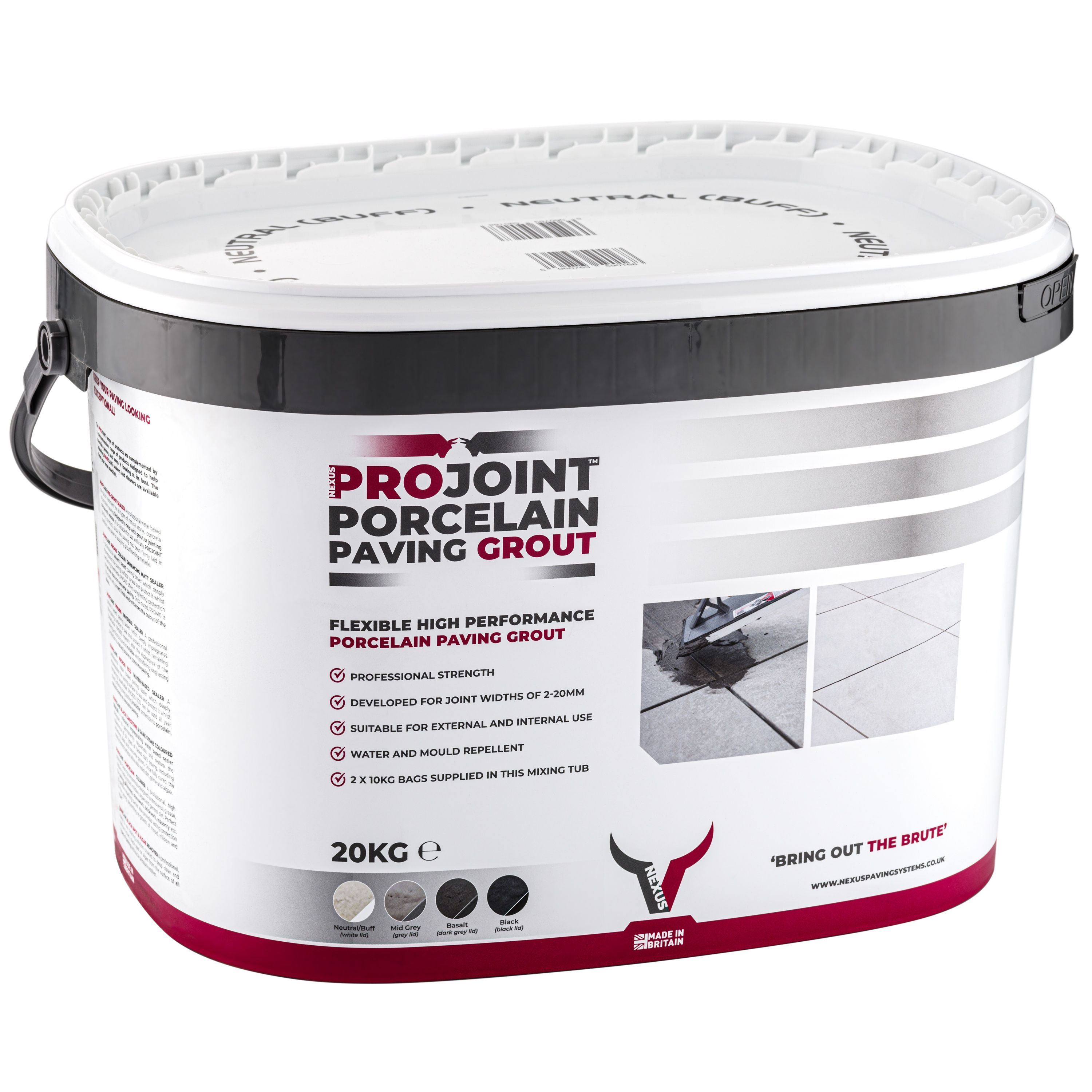 Nexus ProJoint Porcelain Grout Neutral 20kg