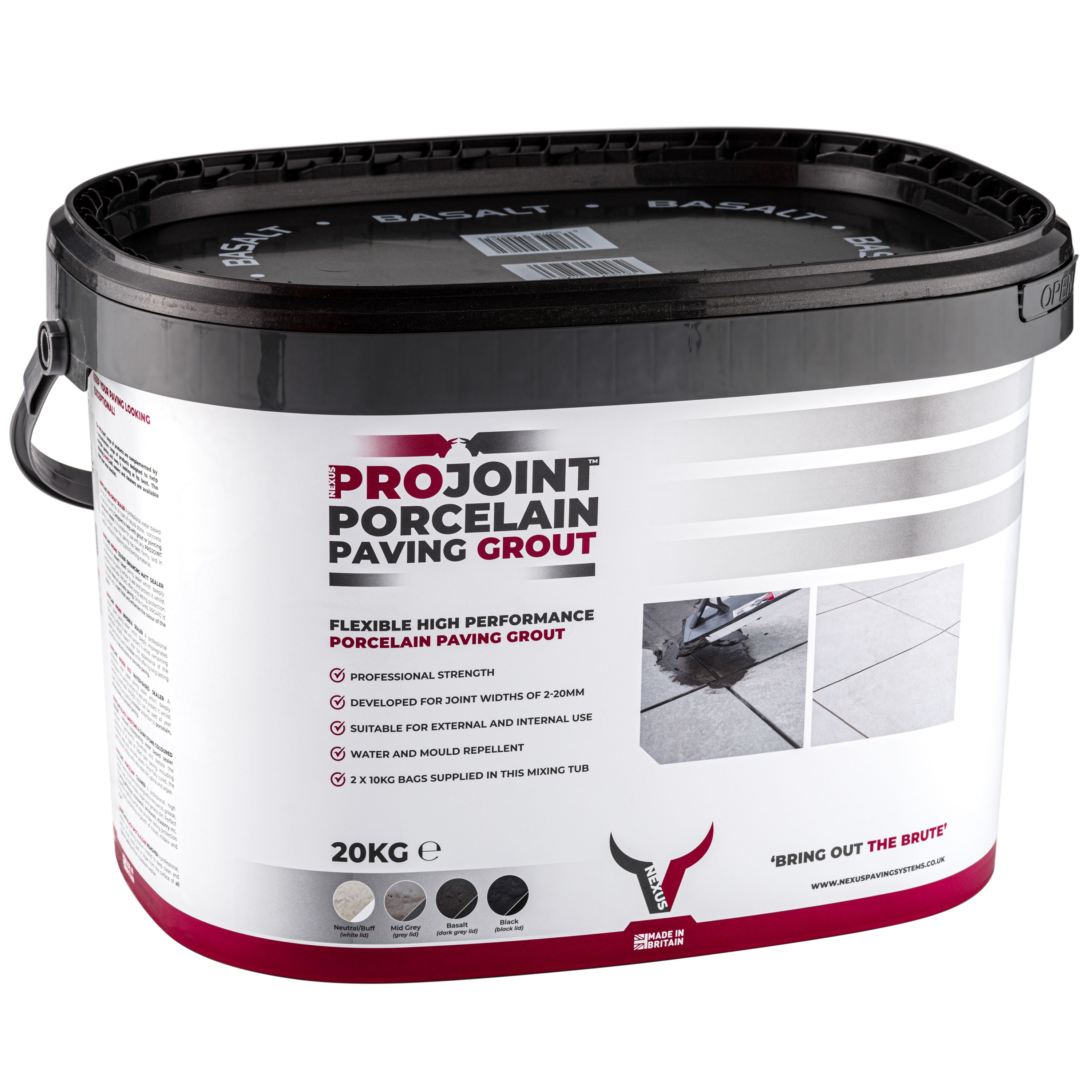 Nexus ProJoint Porcelain Grout Basalt 20kg