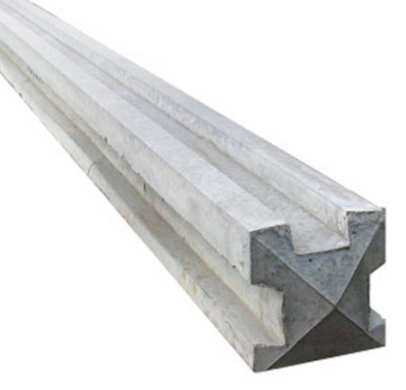 Concrete Slotted 3-Way Fence Post (Wetcast) 125mm x 125mm x 2.36m