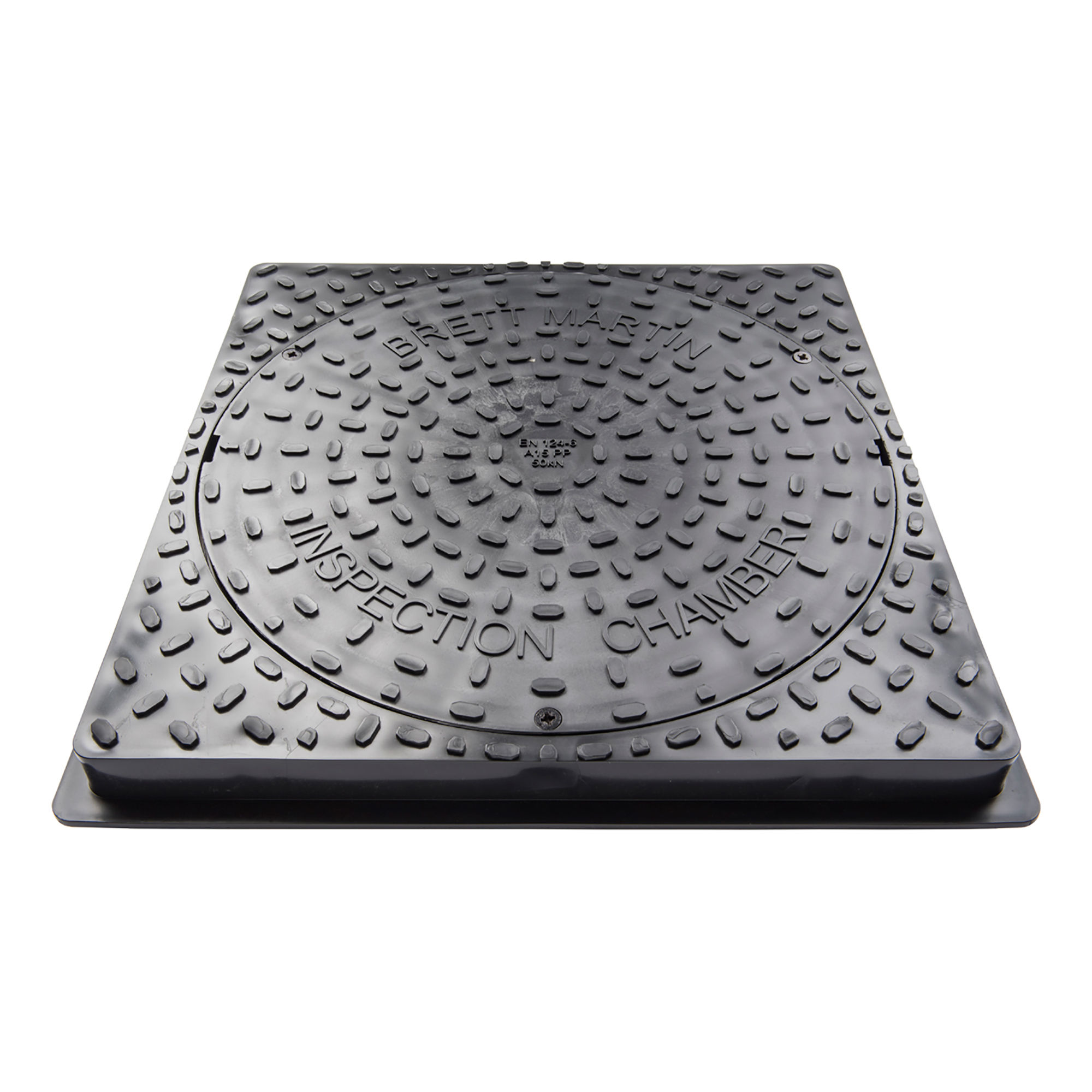 Brett Martin Underground Inspection Chamber Square Plastic Cover for Driveways Black 450mm - B6260