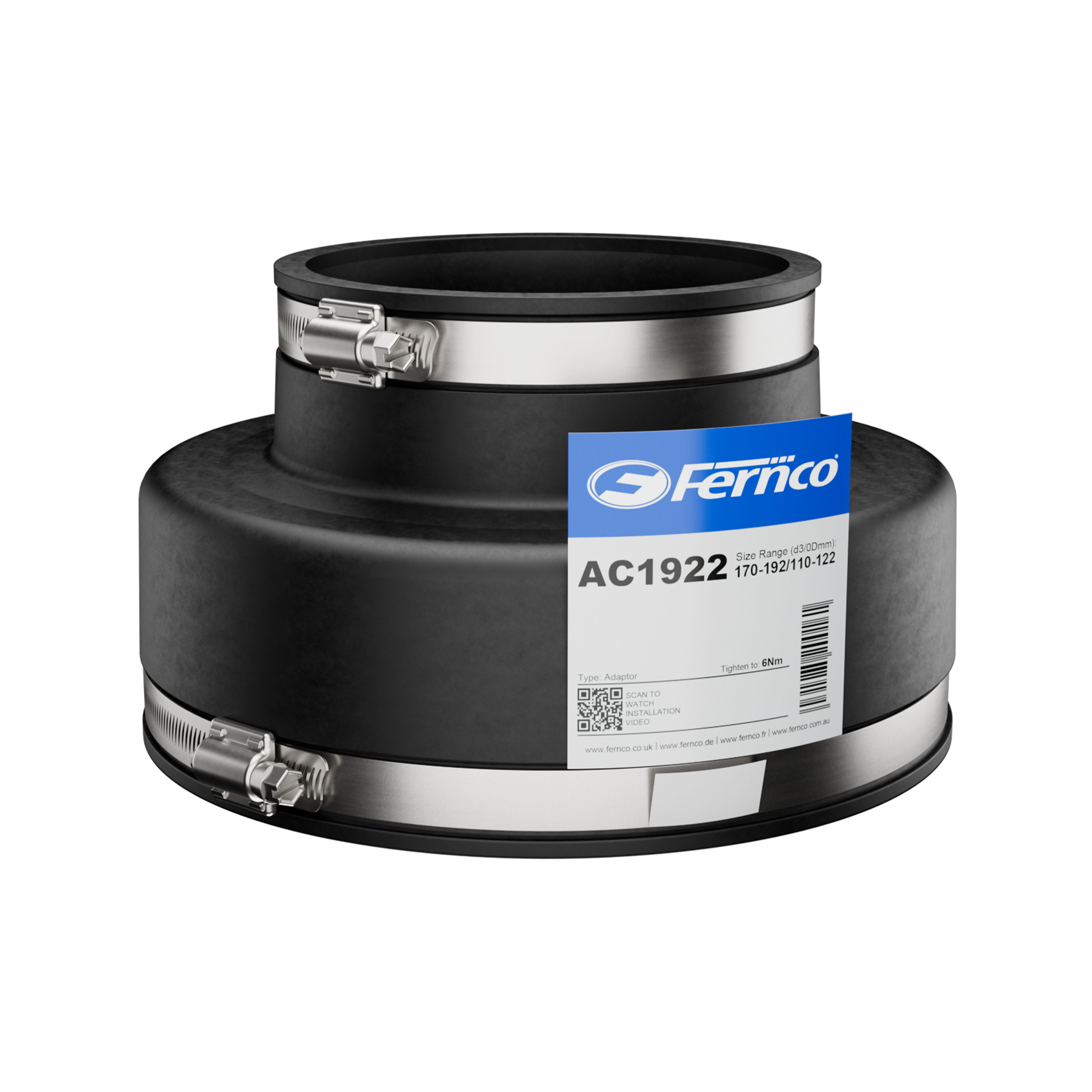 Fernco Flexible Adaptor Coupling Band-Seal NAC1704/Fernco 170-192mm - AC1922