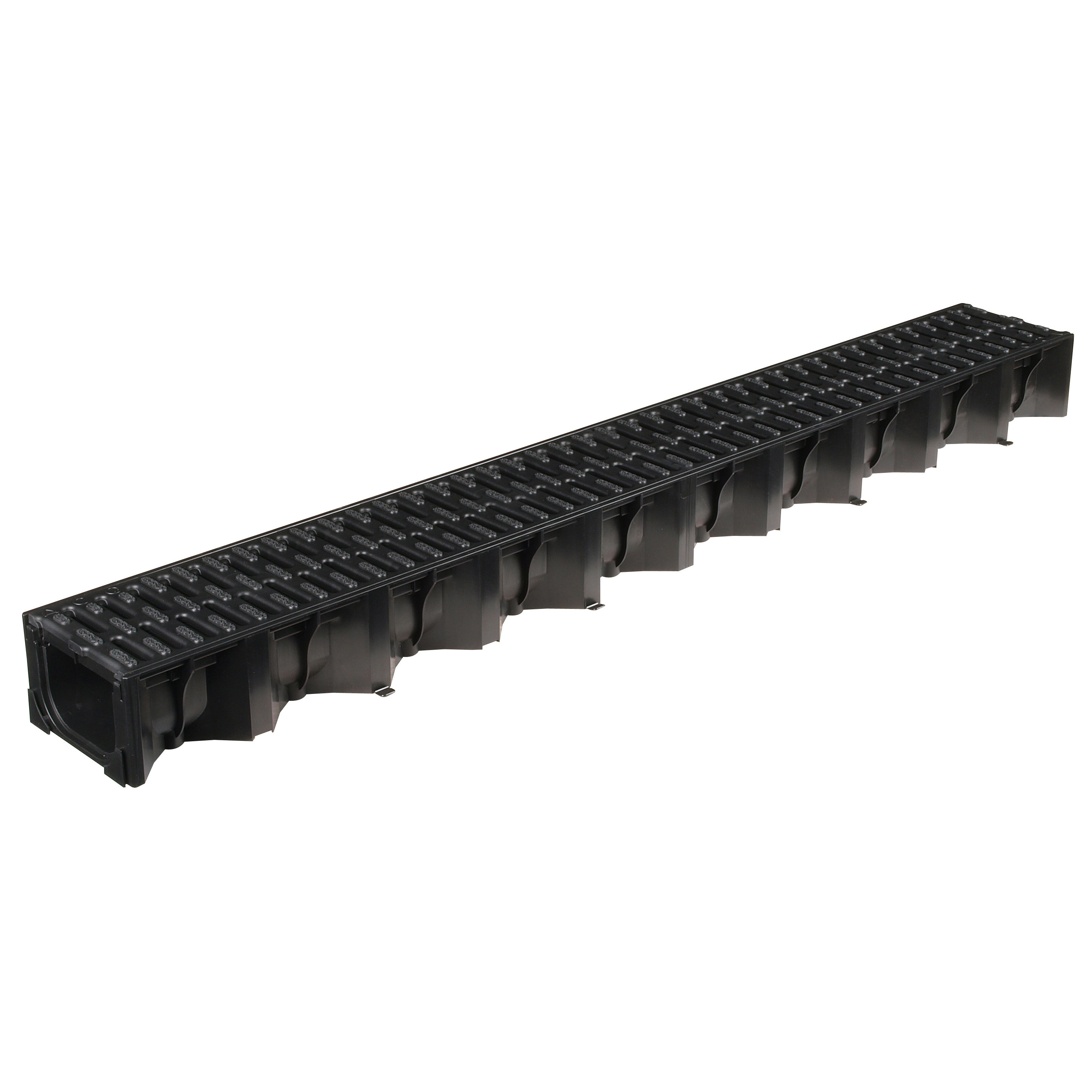 ACO HexDrain Channel with Plastic Grating Black 1m - 19310