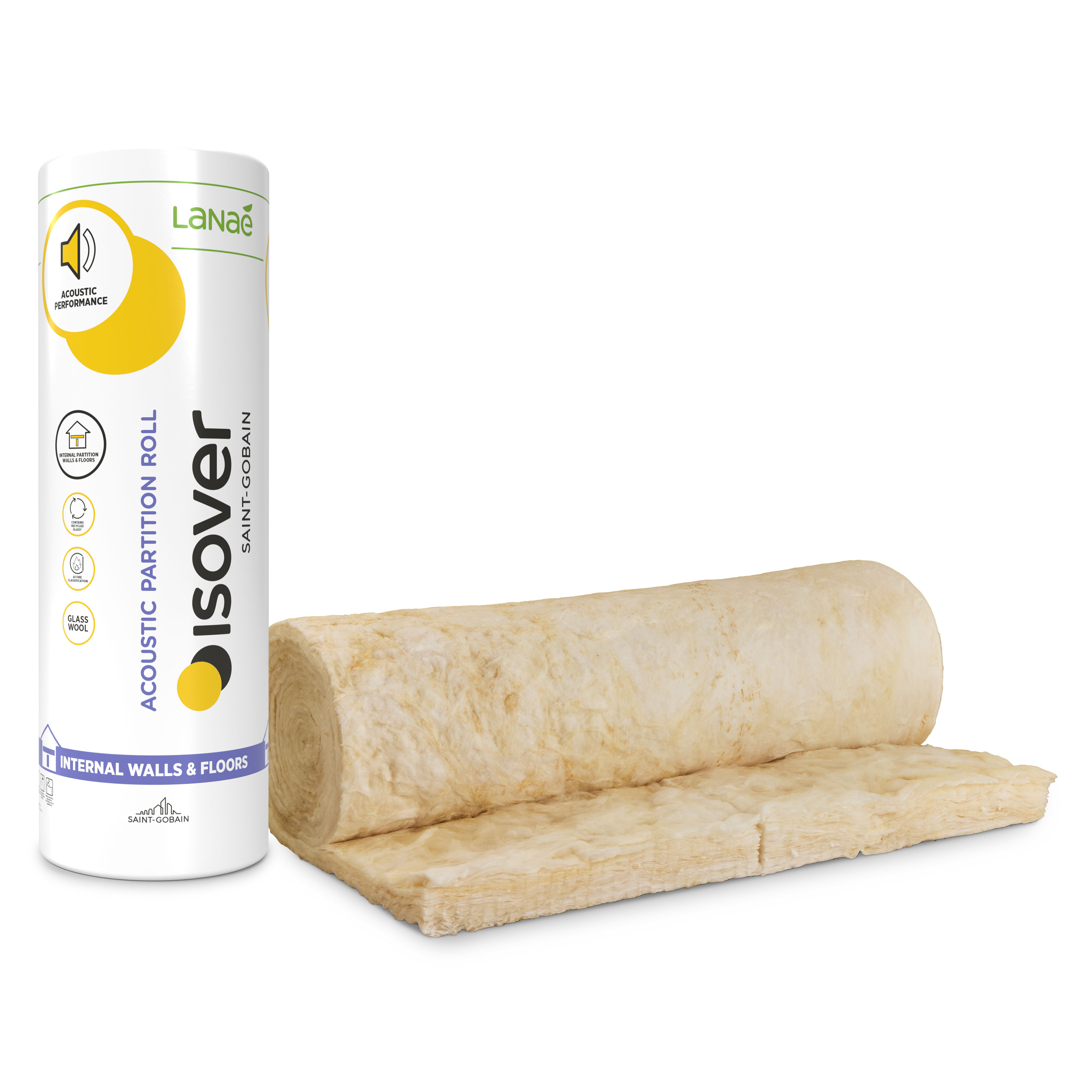 Isover Acoustic Partition Insulation Roll APR1200 11m² (9.17m x 1.2m x 100mm)