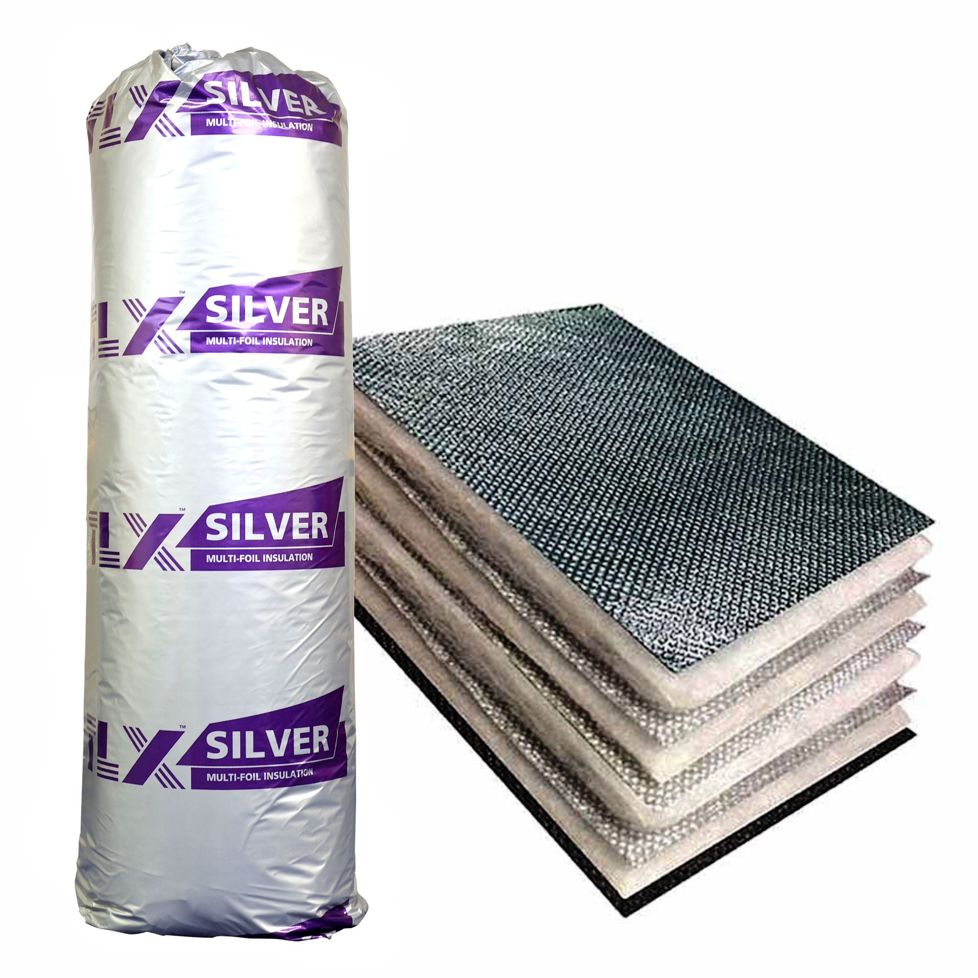 TLX Silver Multi-Foil Insulation Roll 12m² (10m x 1200mm x 30mm)