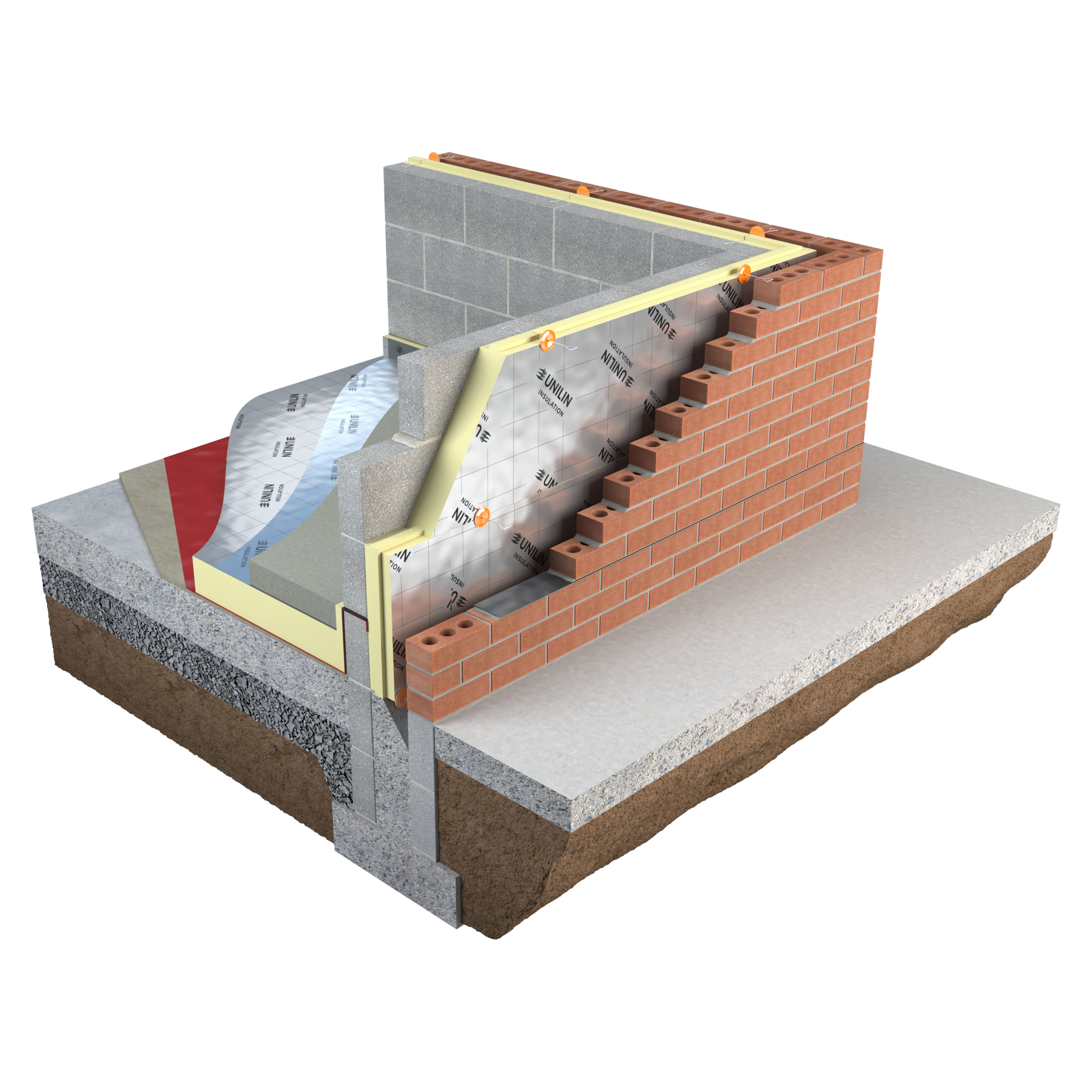 Unilin Xtratherm Polyiso Partial Fill Cavity Wall Insulation Board 1200mm x 450mm x 75mm