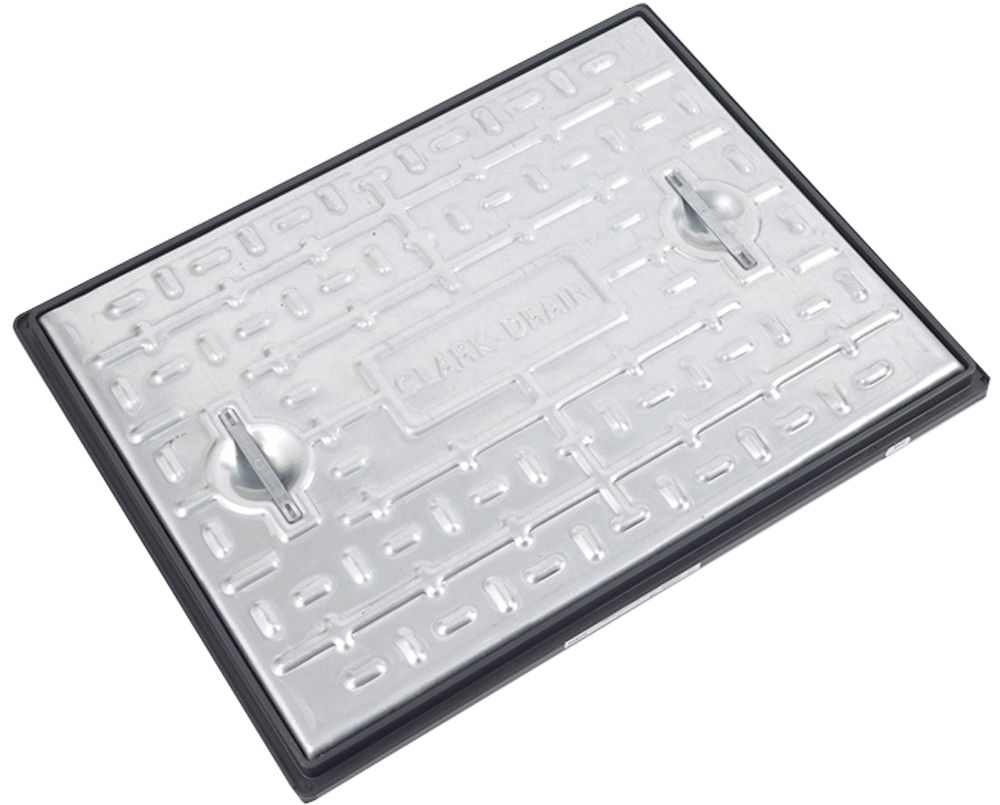 Clark-Drain Pedestrian Galvanised Single Seal Manhole Cover and Frame 600 x 450mm - PC6AG