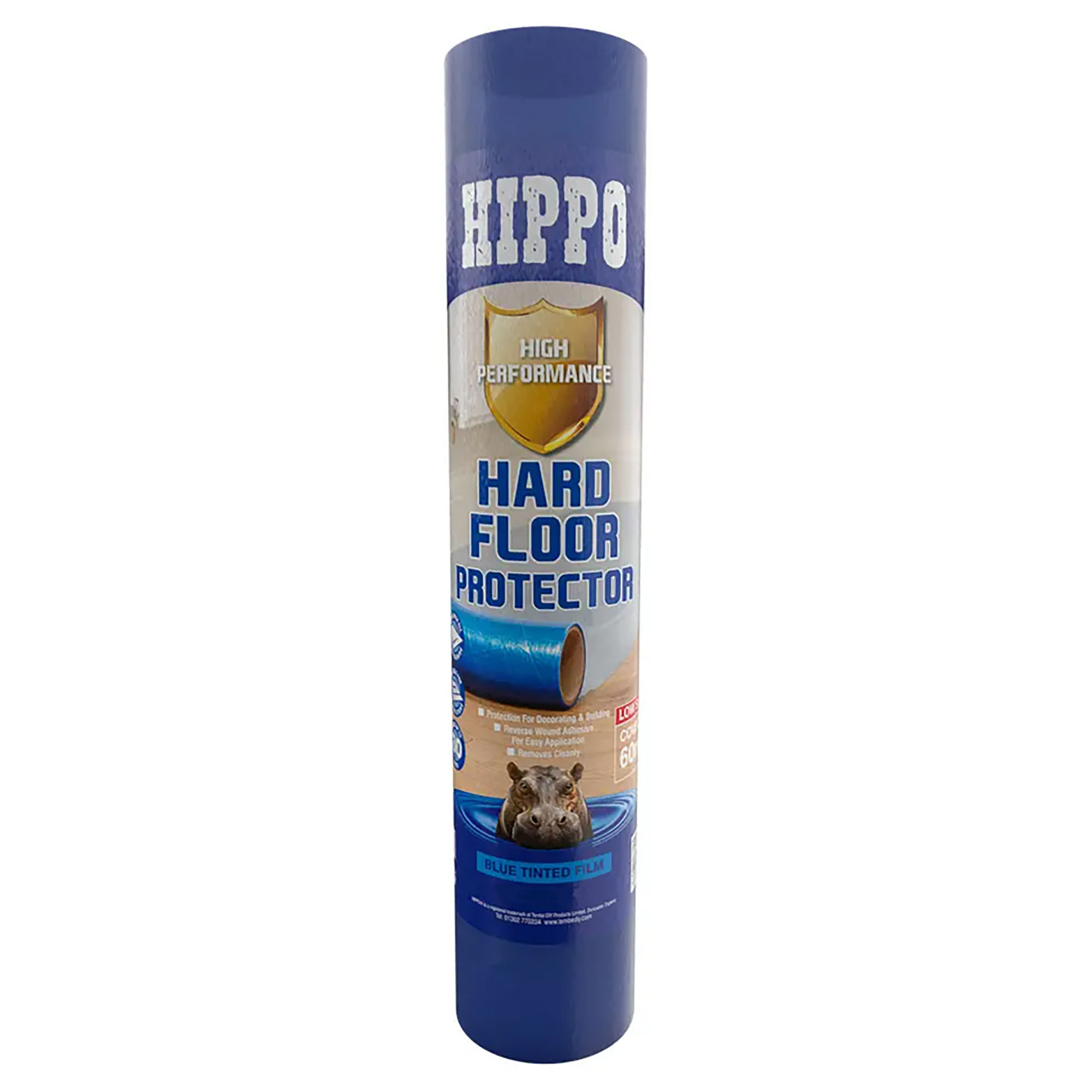 Hippo Hard Floor Protector Film Roll Transparent Blue 600mm x 25m - H18606