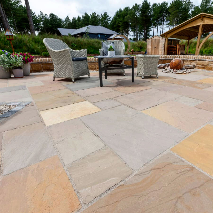 Marshalls Multi Calibrated Indian Sandstone Paving Pack Brown