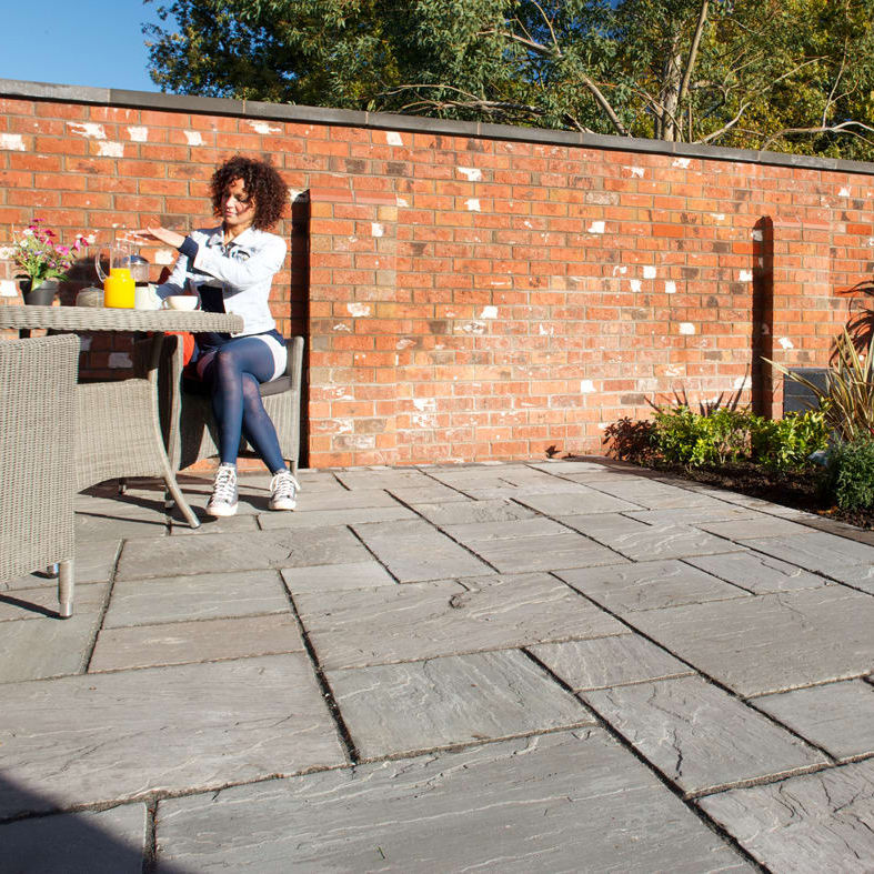 Marshalls Multi Calibrated Indian Sandstone Paving Pack Grey 15.23m²
