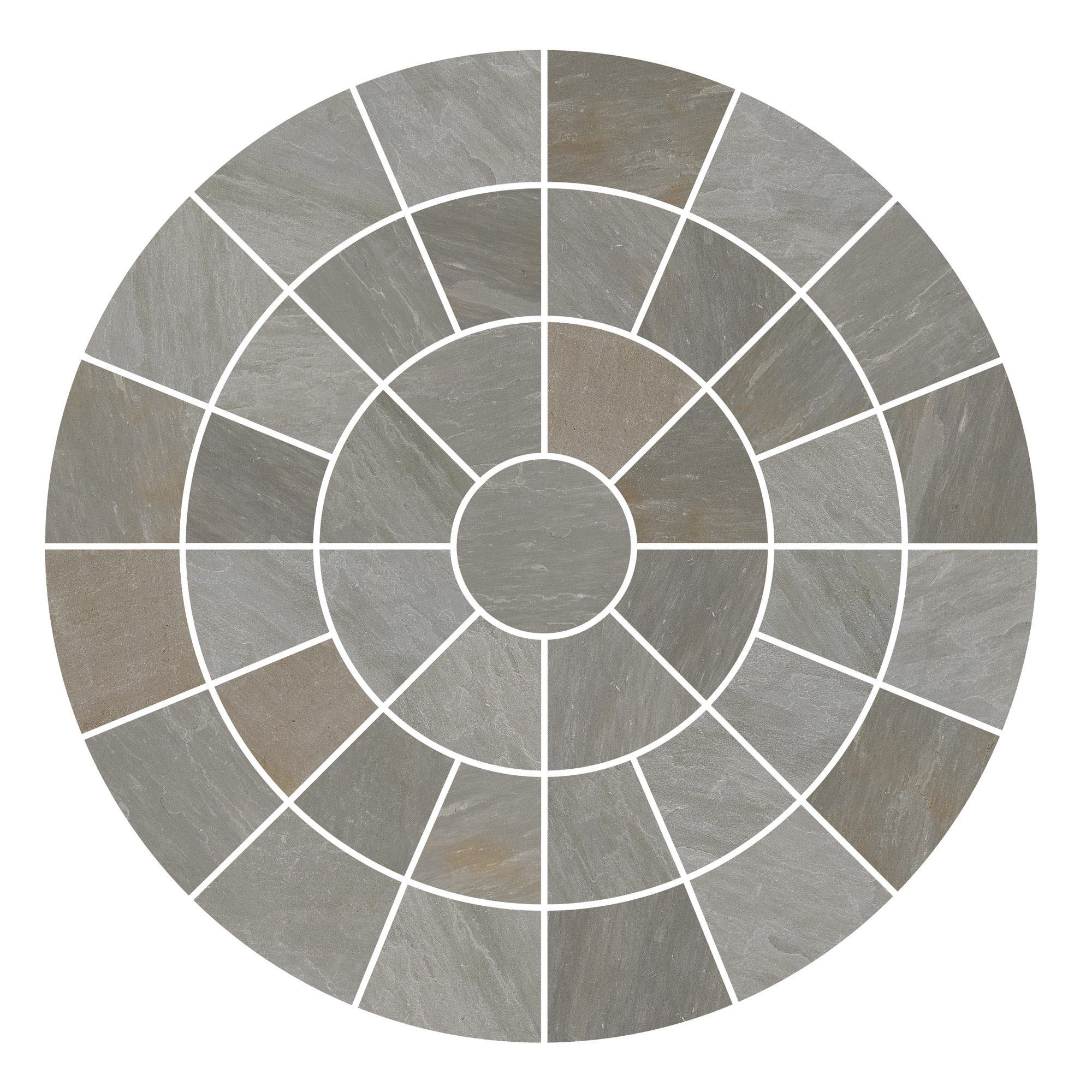 Pavestone Circle Feature Paving Pack Light Grey