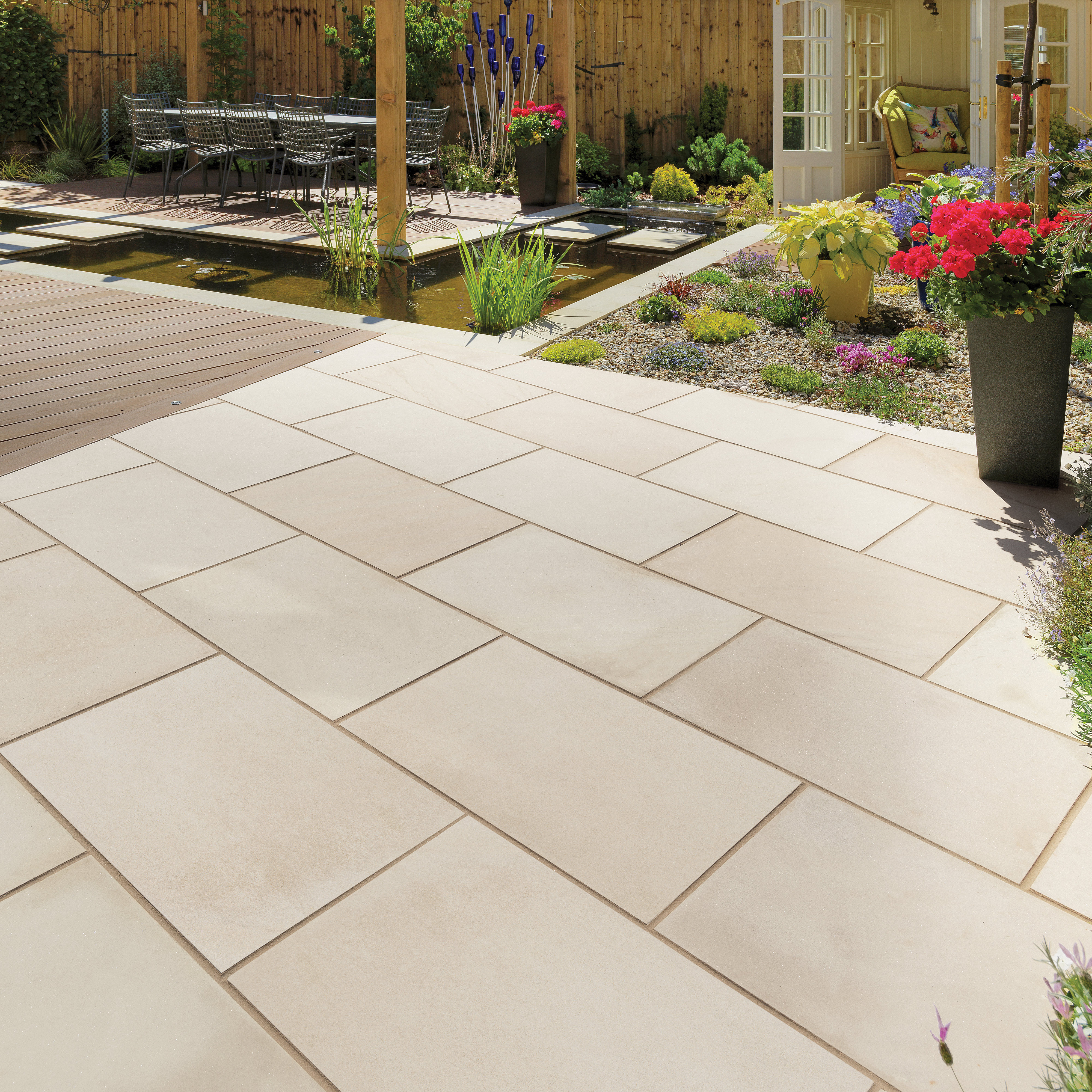 Pavestone Emilia Porcelain Paving Single Tile Crema 900mm x 600mm