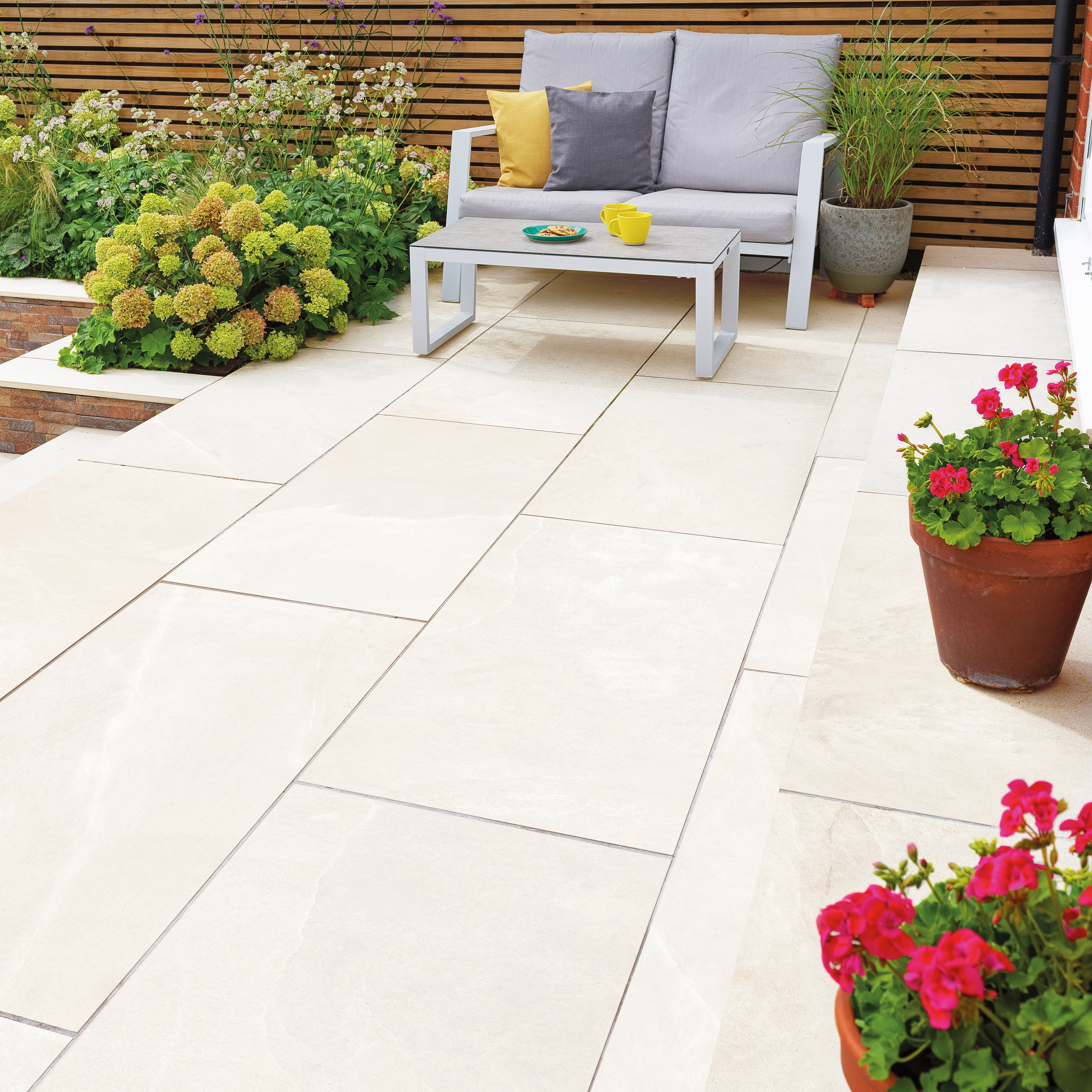 Pavestone Discovery Porcelain Paving Pack White Slate 1200mm x 600mm x 20mm