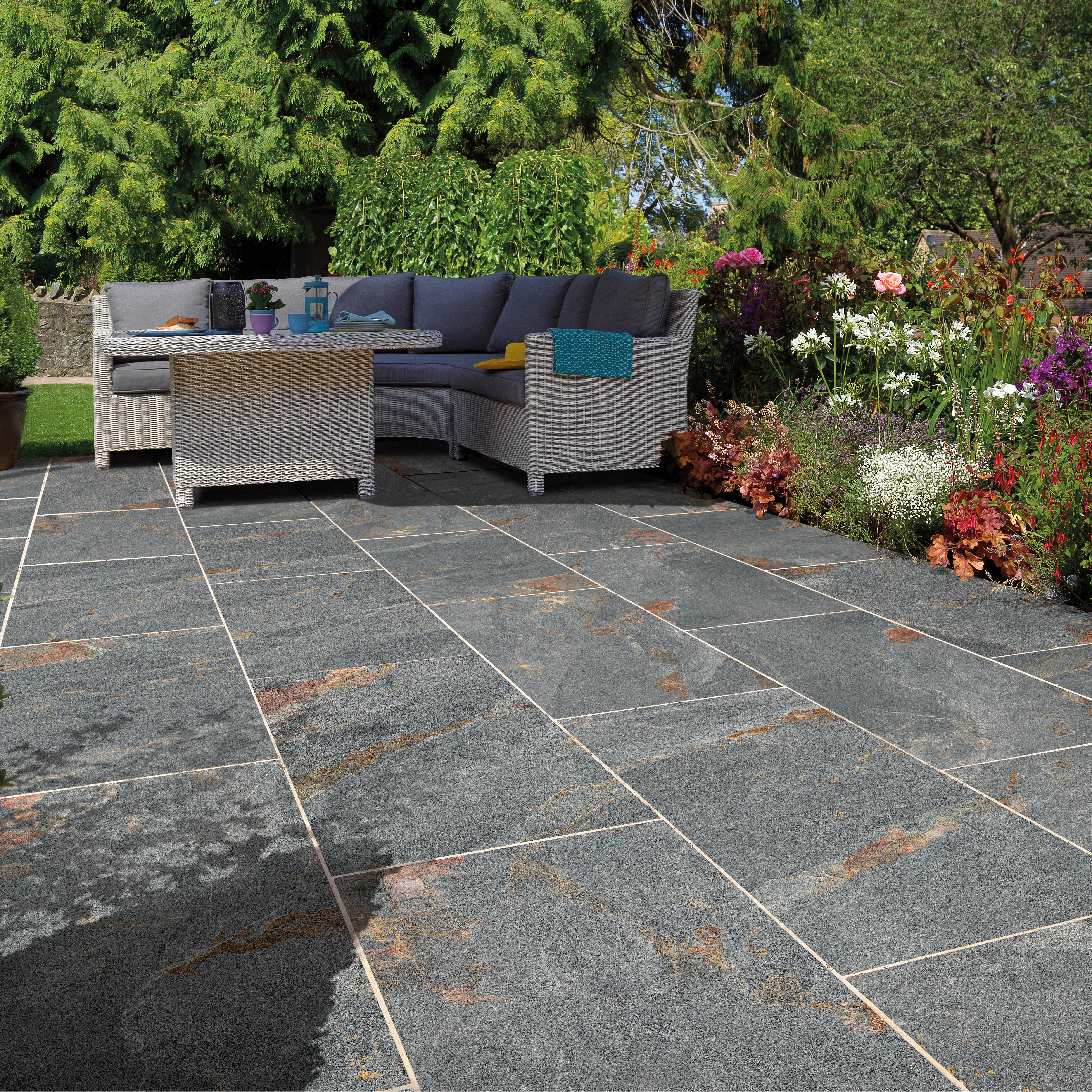 Pavestone Discovery Porcelain Paving Pack Rust Slate 1200mm x 600mm x 20mm