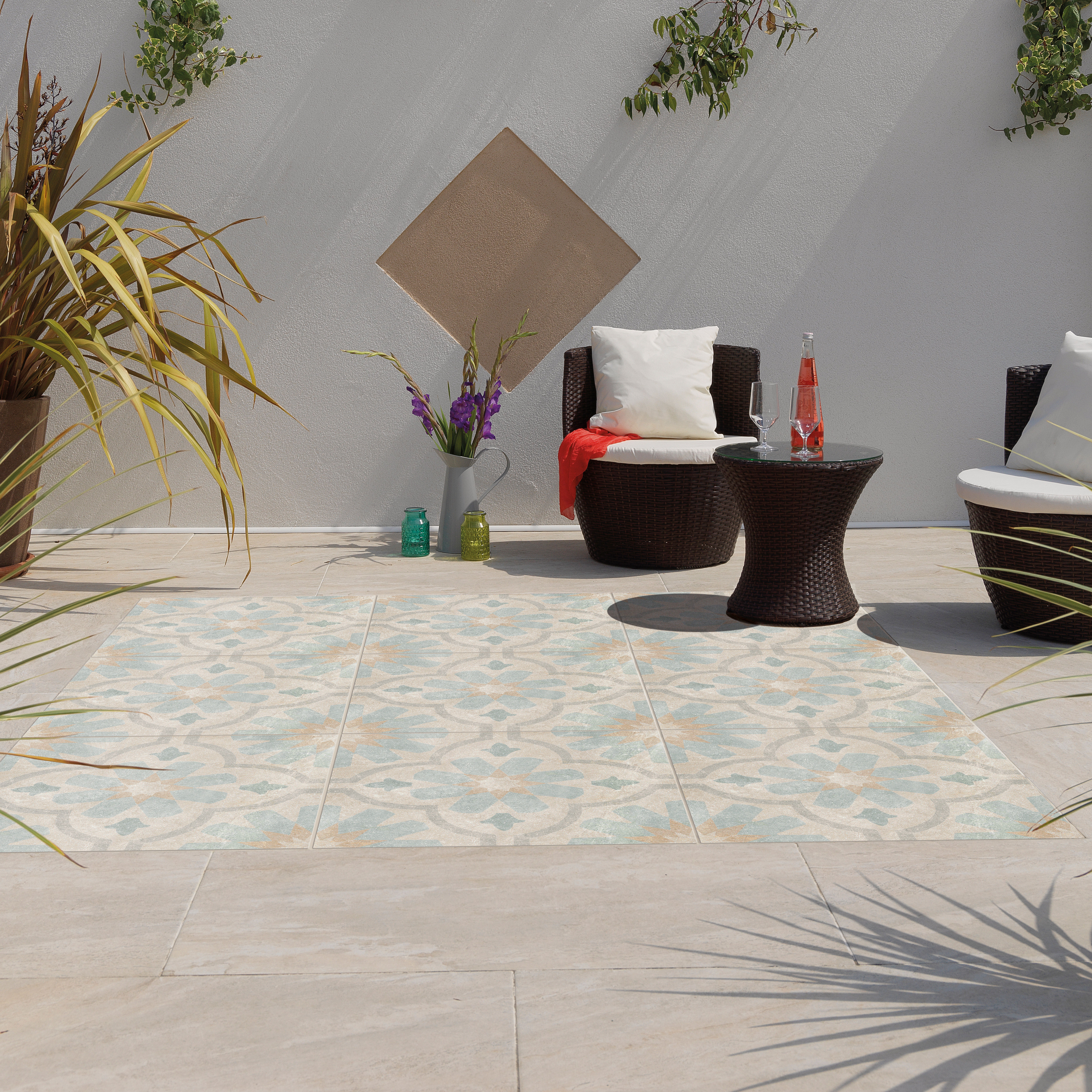 Pavestone Mosaic Porcelain Paving Pack Beige 600mm x 600mm x 20mm