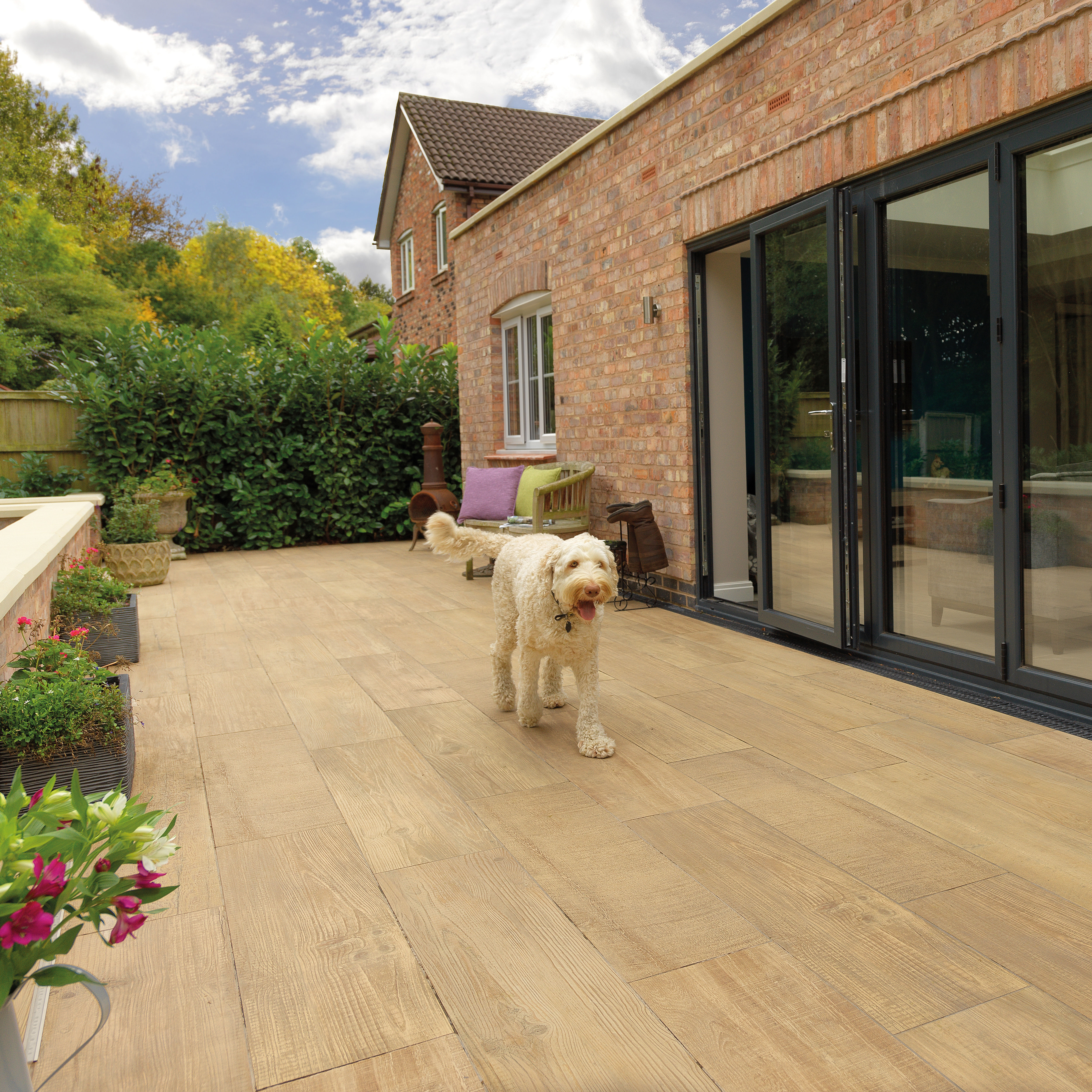 Pavestone Deckwood Porcelain Paving Pack Buff 1200mm x 295mm x 20mm