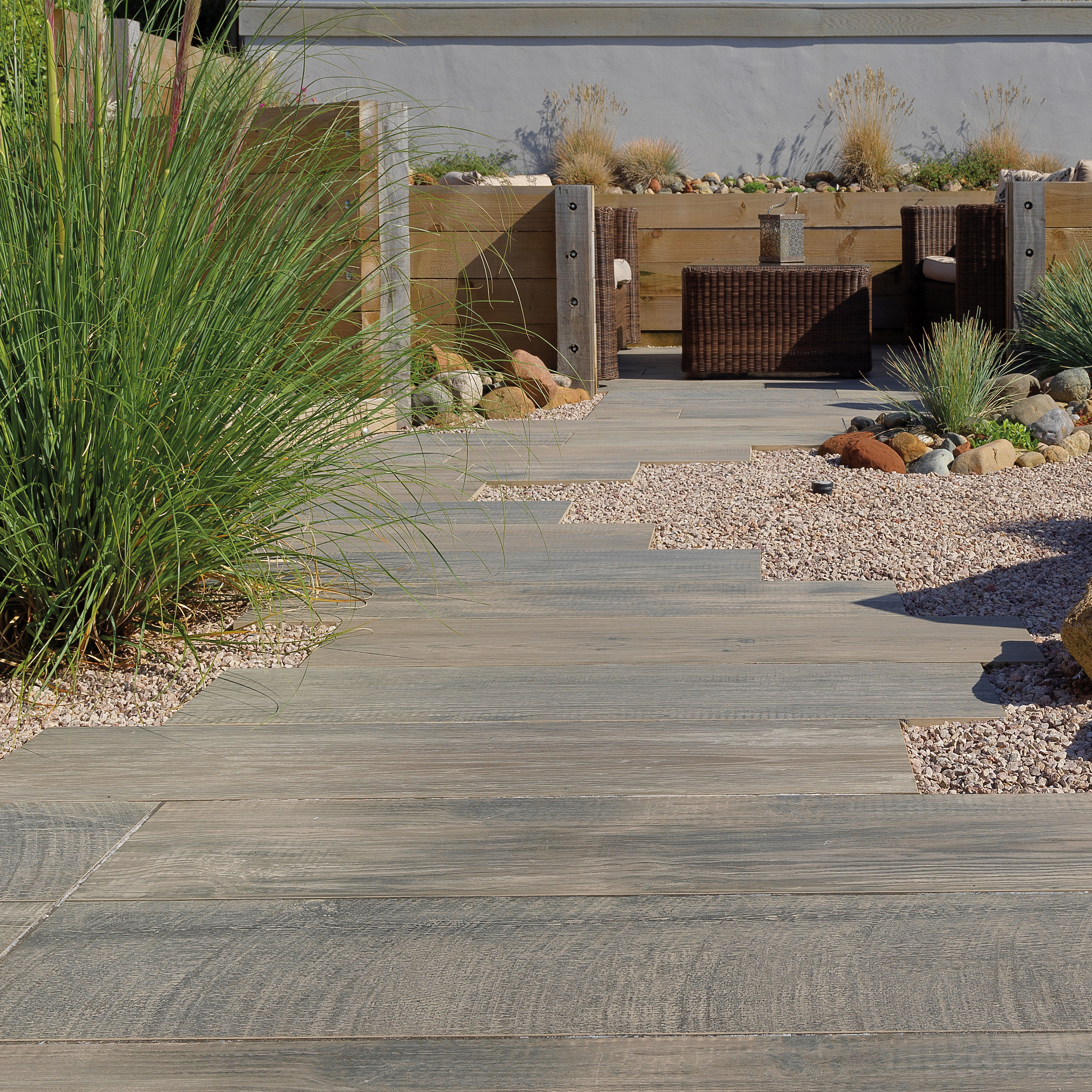 Pavestone Deckwood Porcelain Paving Pack Cinder 1200mm x 295mm x 20mm