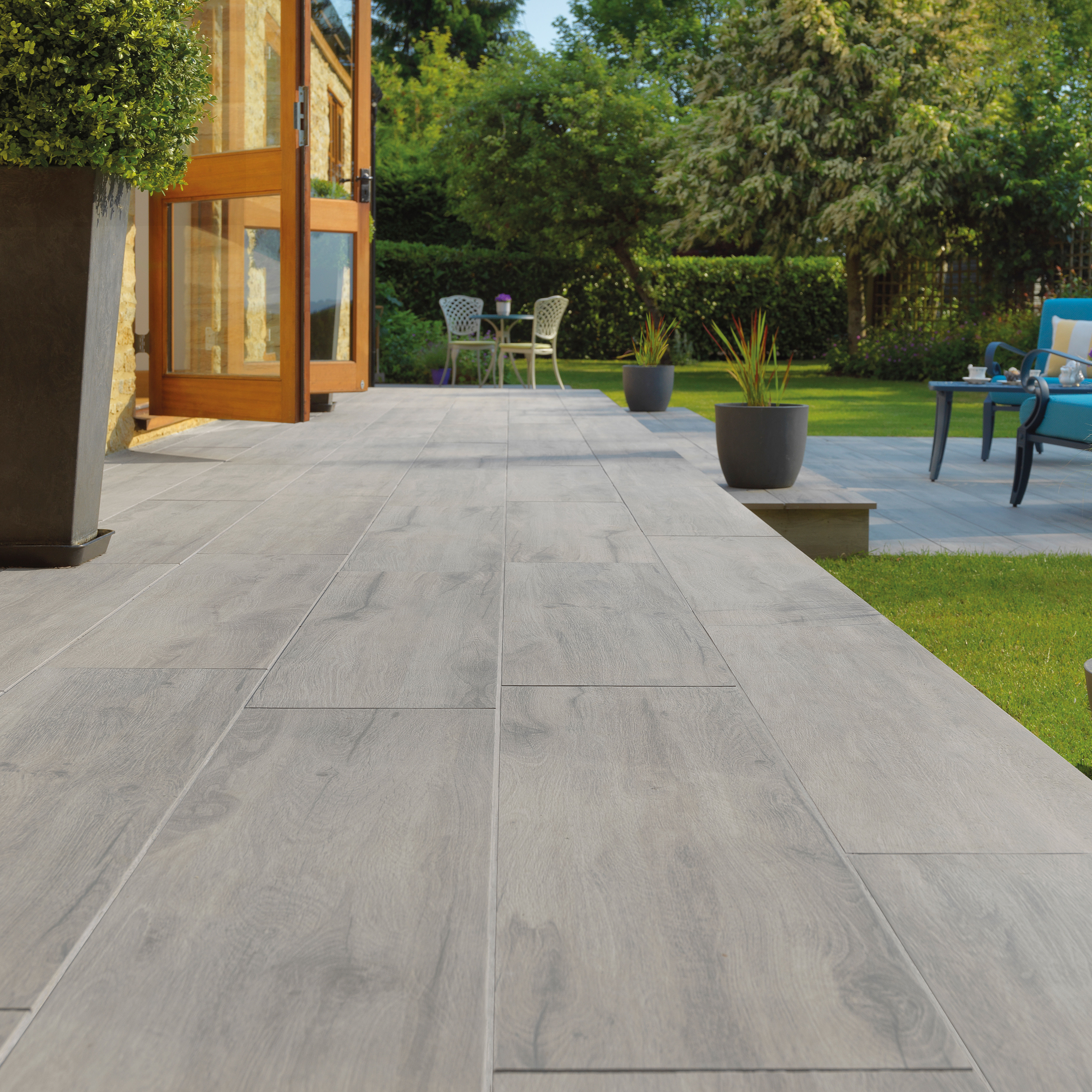 Pavestone Deckwood Porcelain Paving Pack Ash 1200mm x 295mm x 20mm