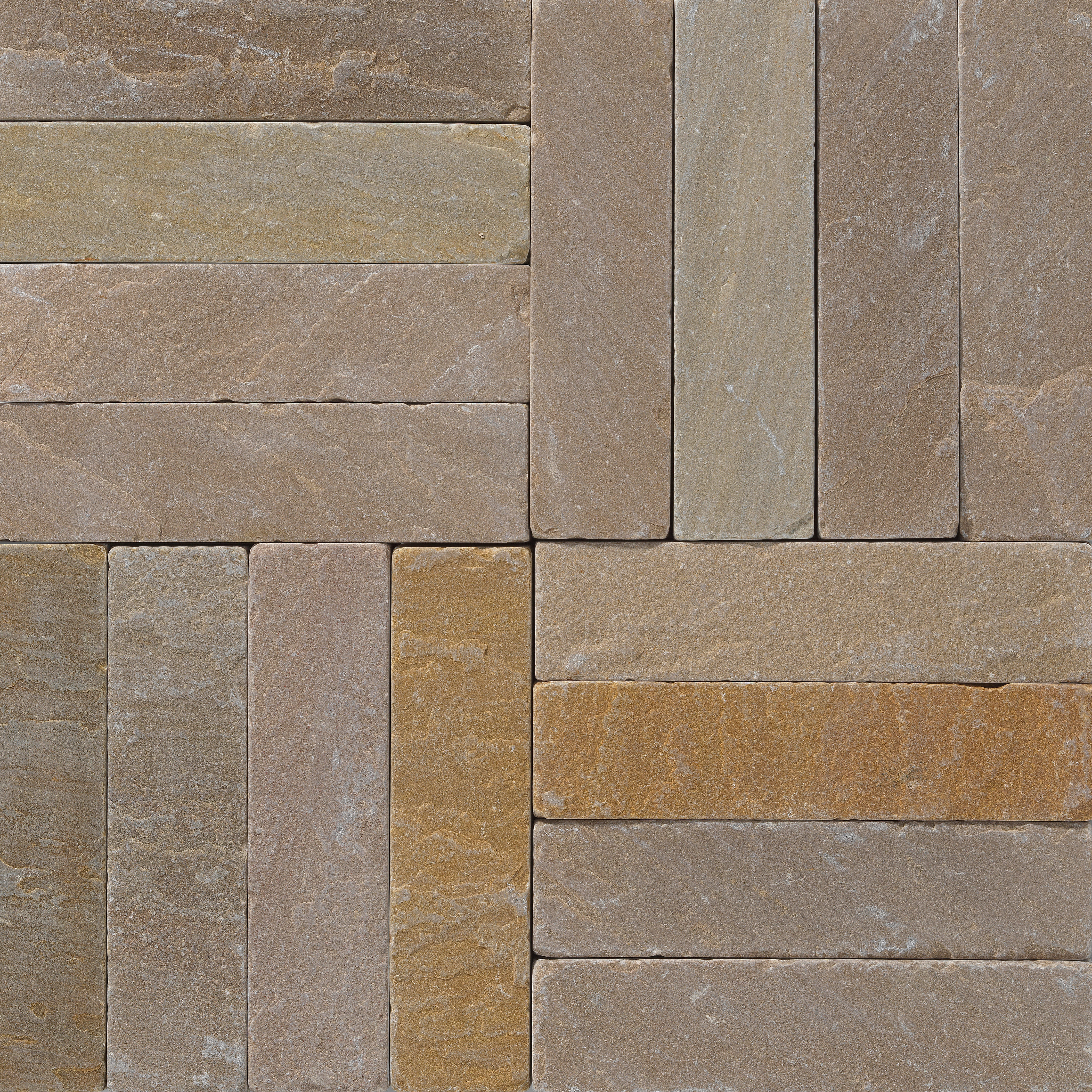 Pavestone Natural Stone Slimsett Block Paving (Pack of 900) Raj 200mm x 50mm x 40mm (9m²)