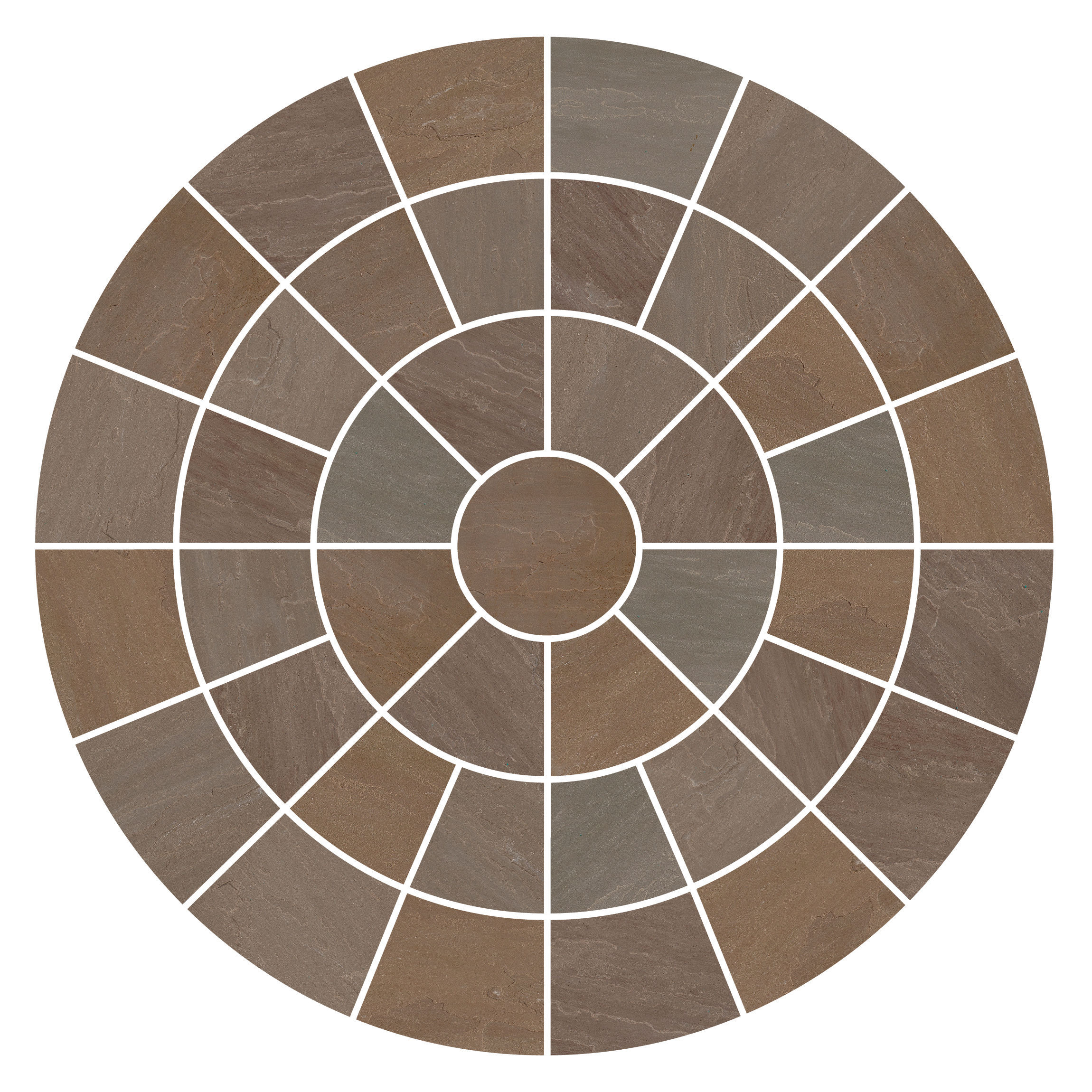 Pavestone Sandstone Circle Feature Paving Pack Raj Blend (25 Pieces) 2.4m