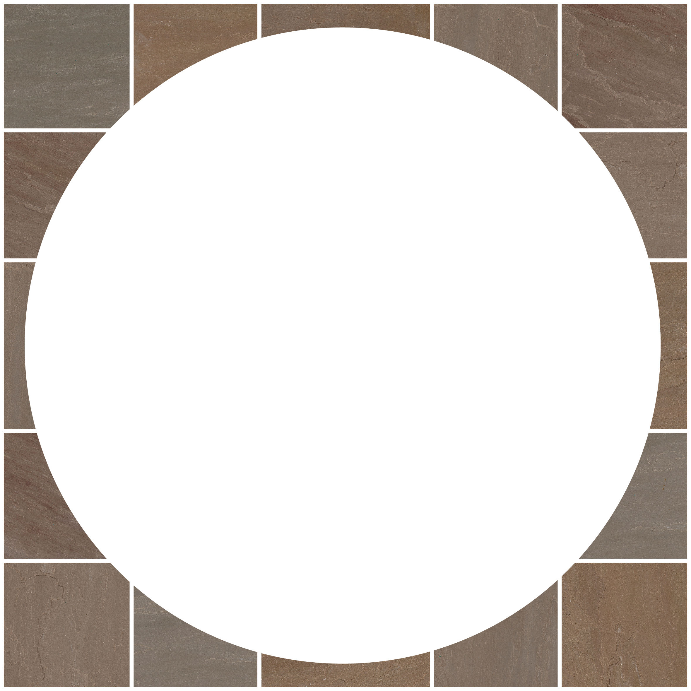 Pavestone Sandstone Circle Feature Squaring-Off Kit Raj Blend
