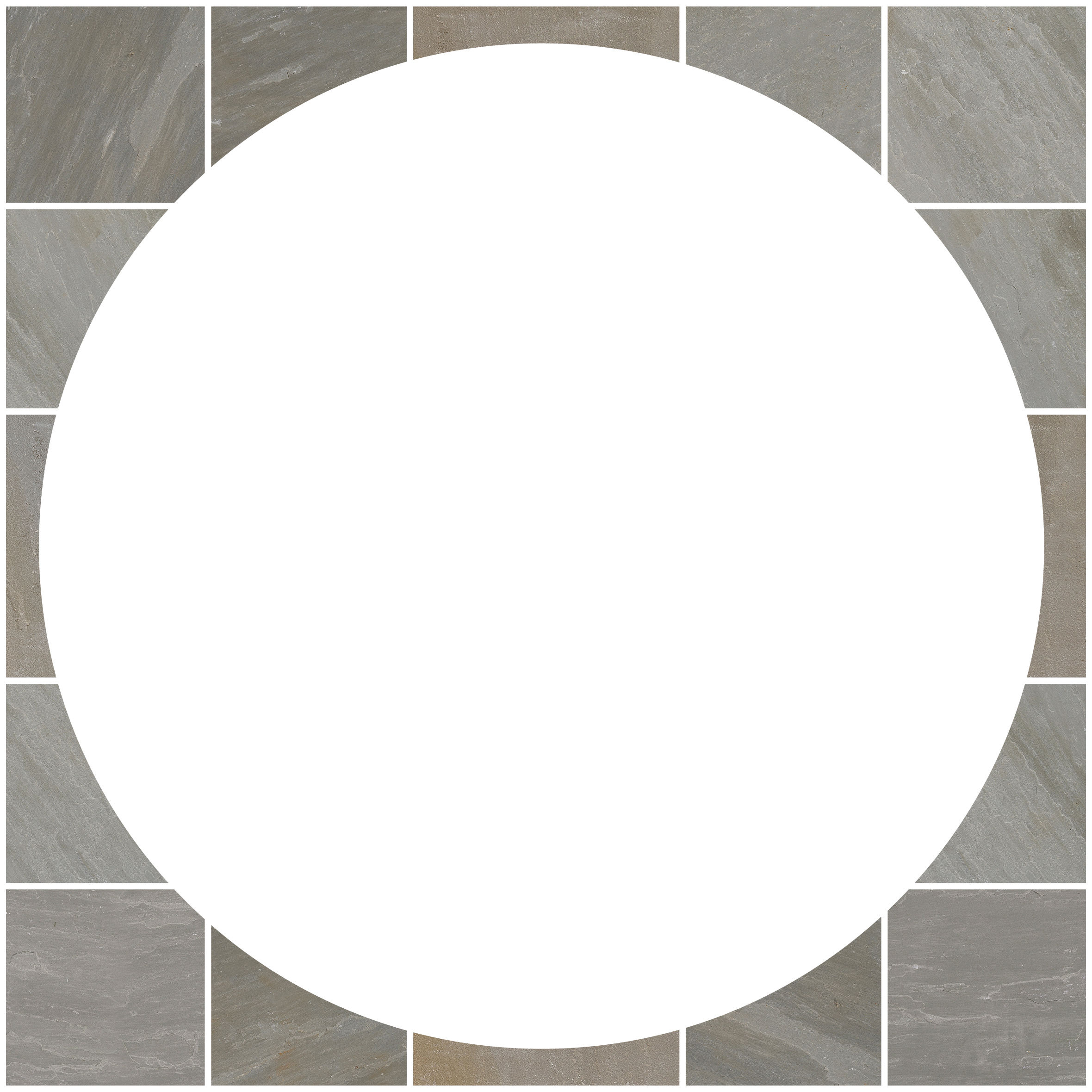 Pavestone Sandstone Circle Feature Squaring-Off Kit Light Grey