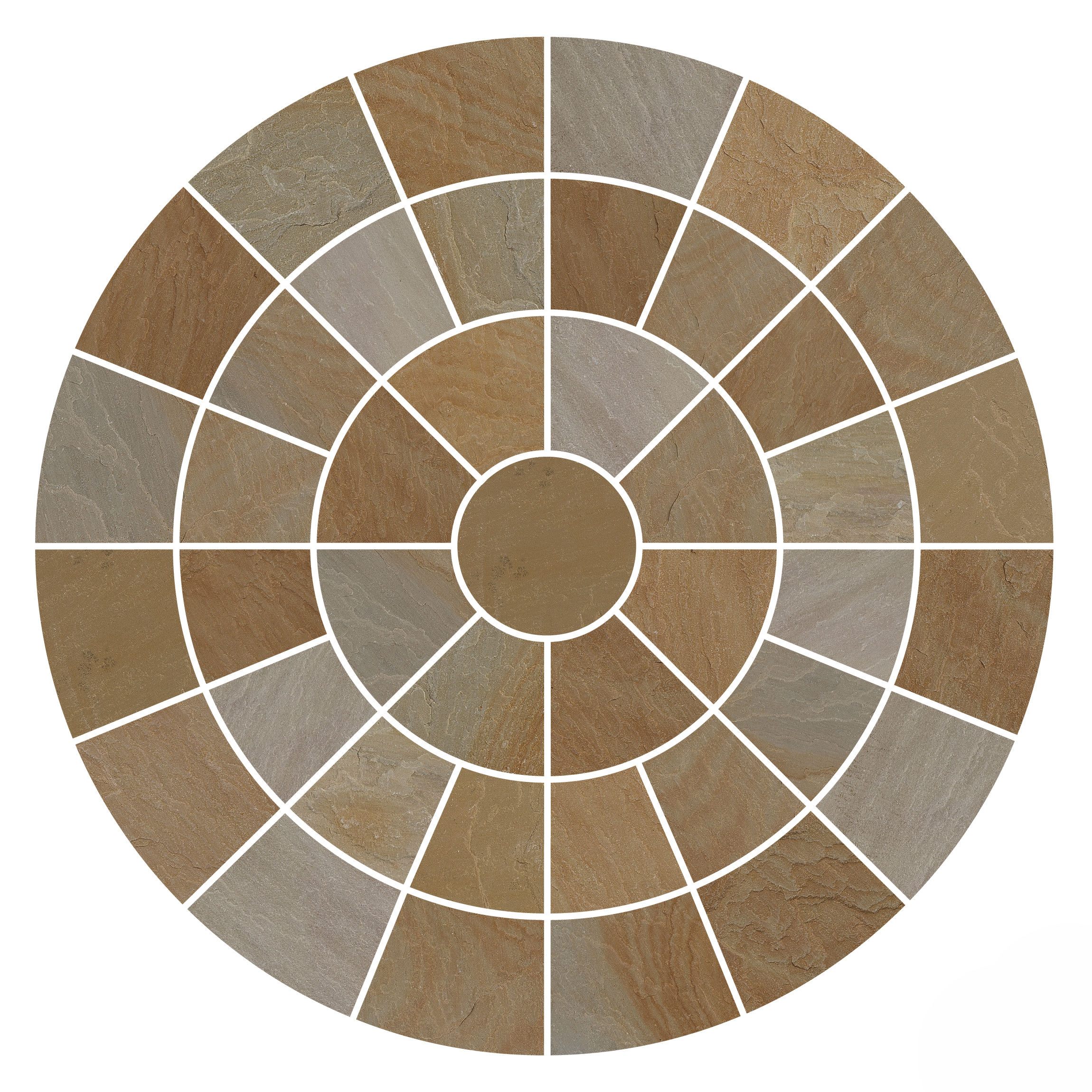 Pavestone Sandstone Circle Feature Paving Pack Buff