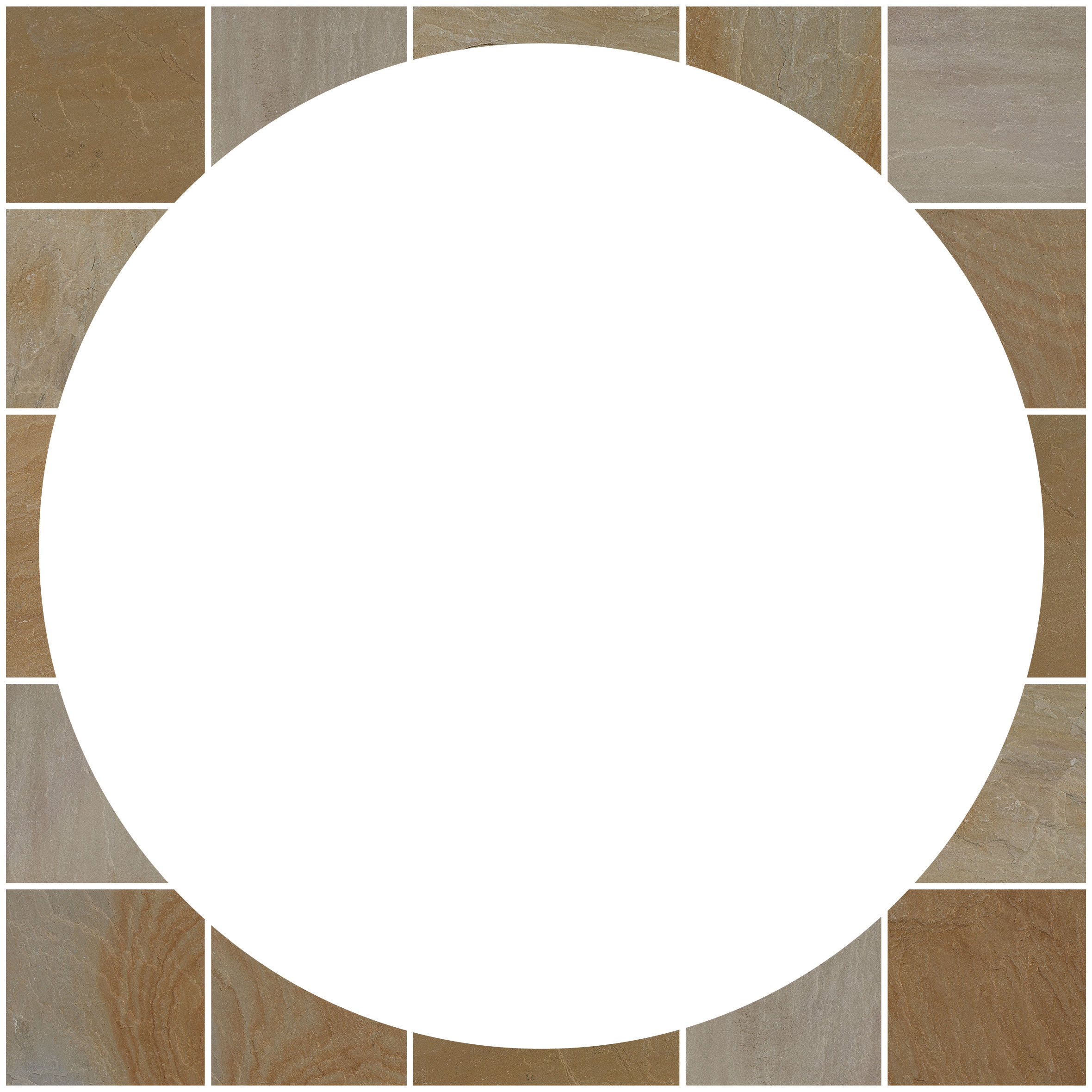 Pavestone Sandstone Circle Feature Squaring-Off Kit Buff