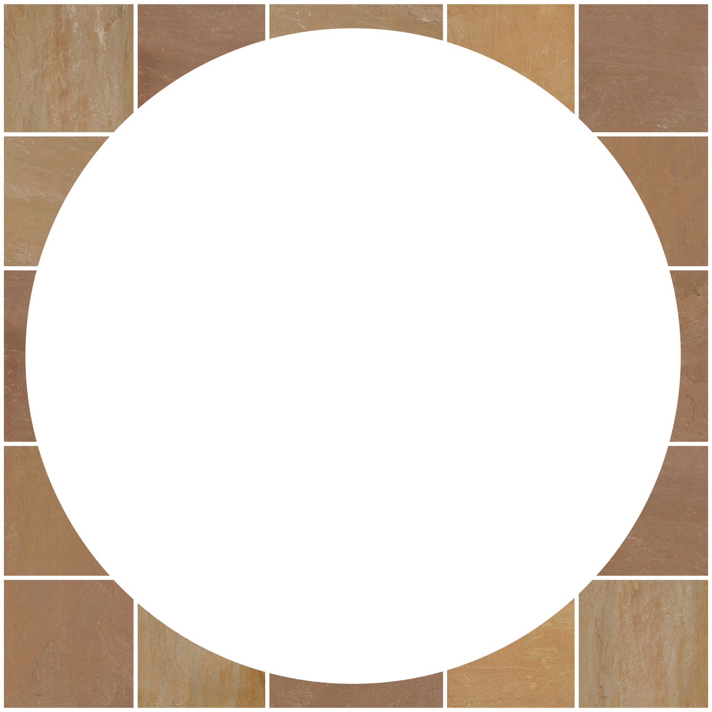 Pavestone Sandstone Circle Feature Squaring-Off Kit Modak