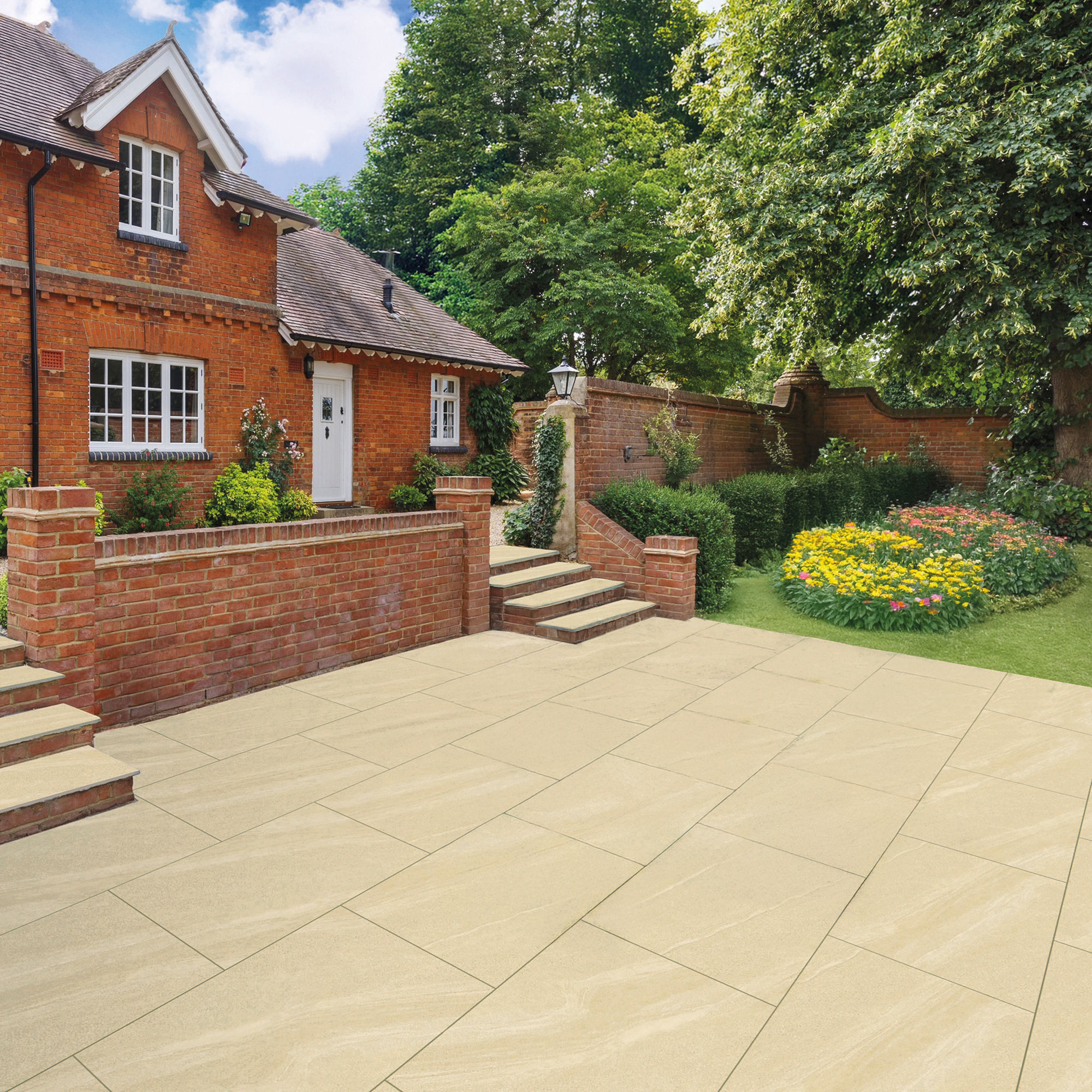 Pavestone Sabbia Porcelain Paving Desert Sand (Pack of 21) 900mm x 600mm x 20mm (11.34m²)