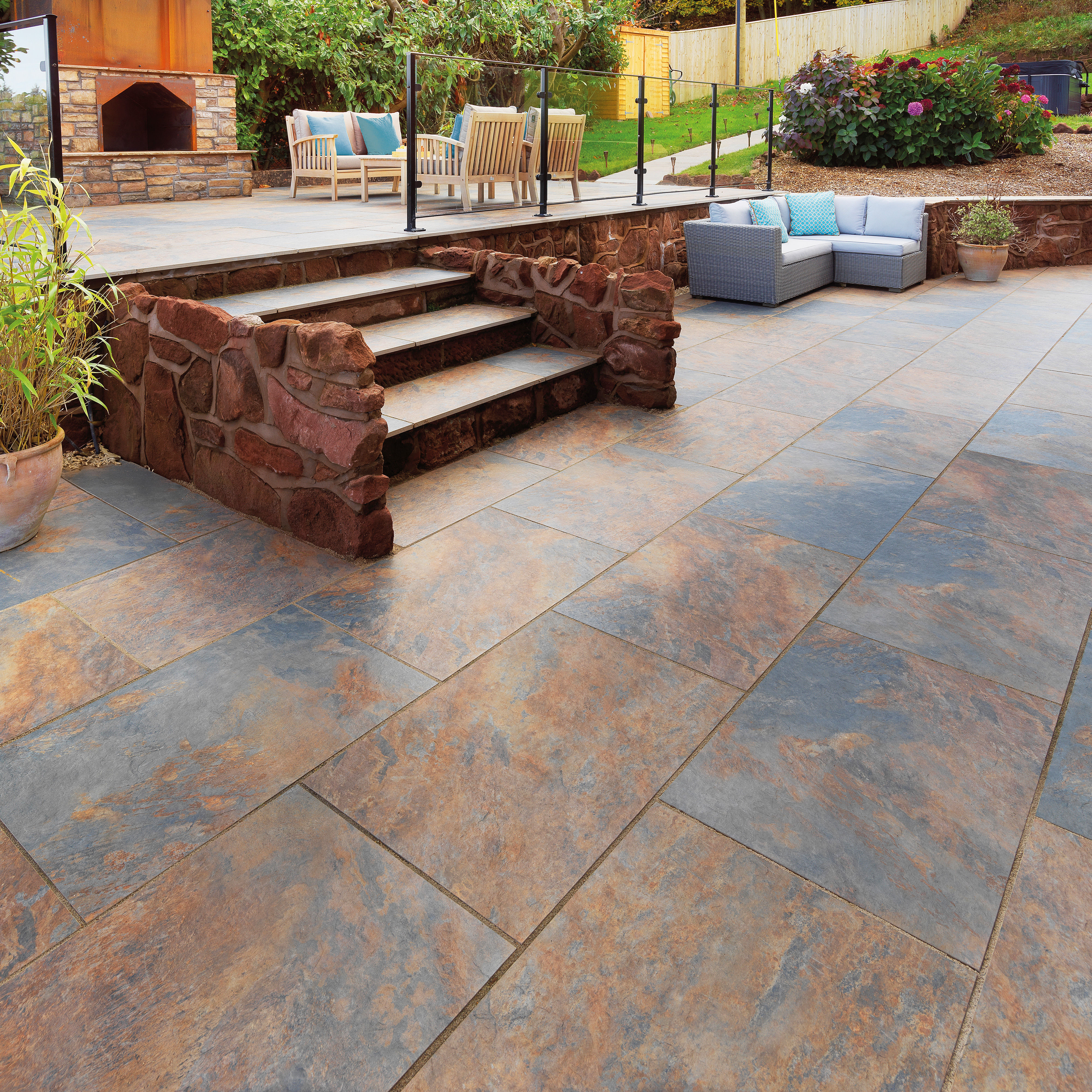 Pavestone Ardesia Porcelain Paving Rustic (Pack of 42) 900mm x 600mm x 20mm (22.68m²)