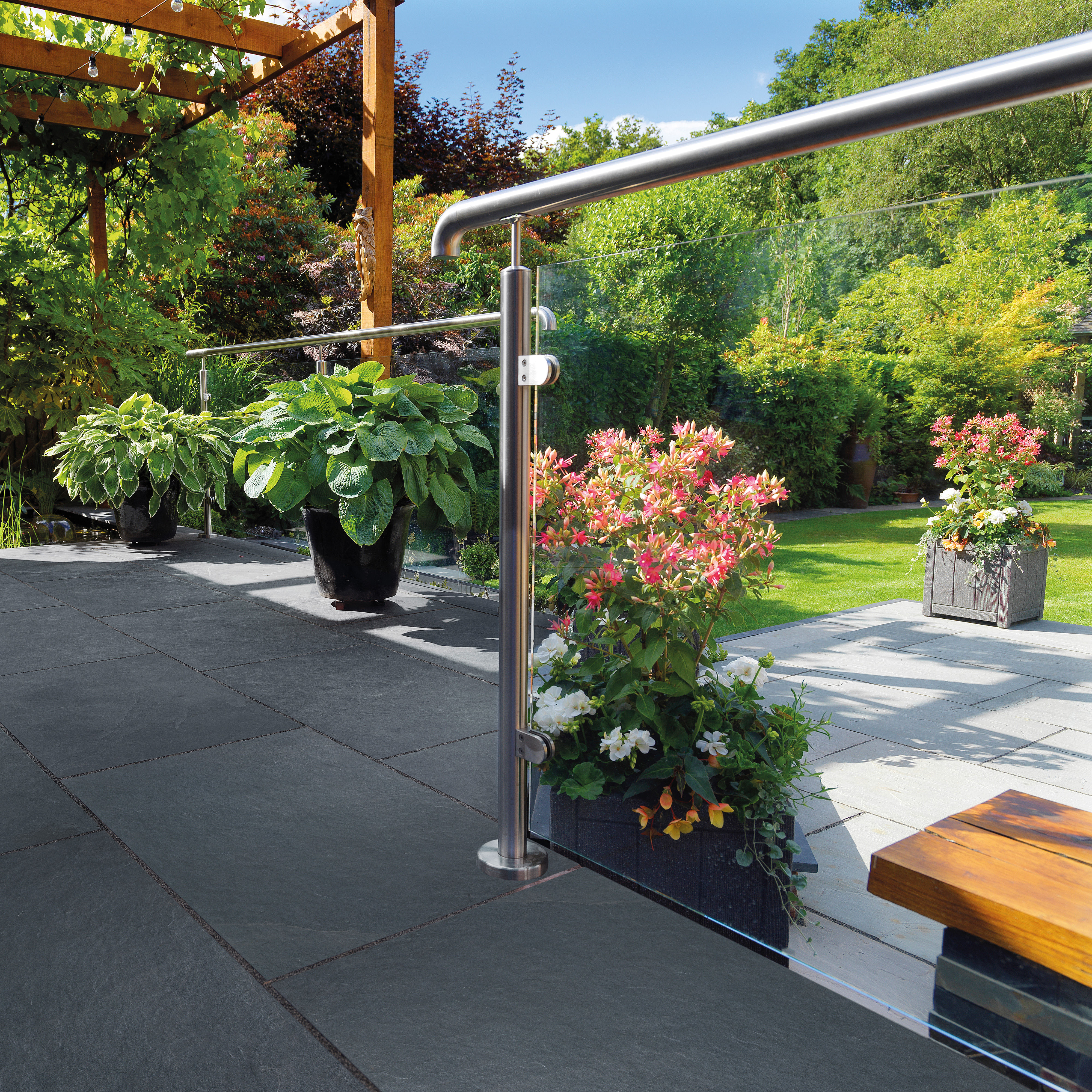 Pavestone Ardesia Porcelain Paving Black (Pack of 10) 900mm x 600mm x 20mm (5.4m²)