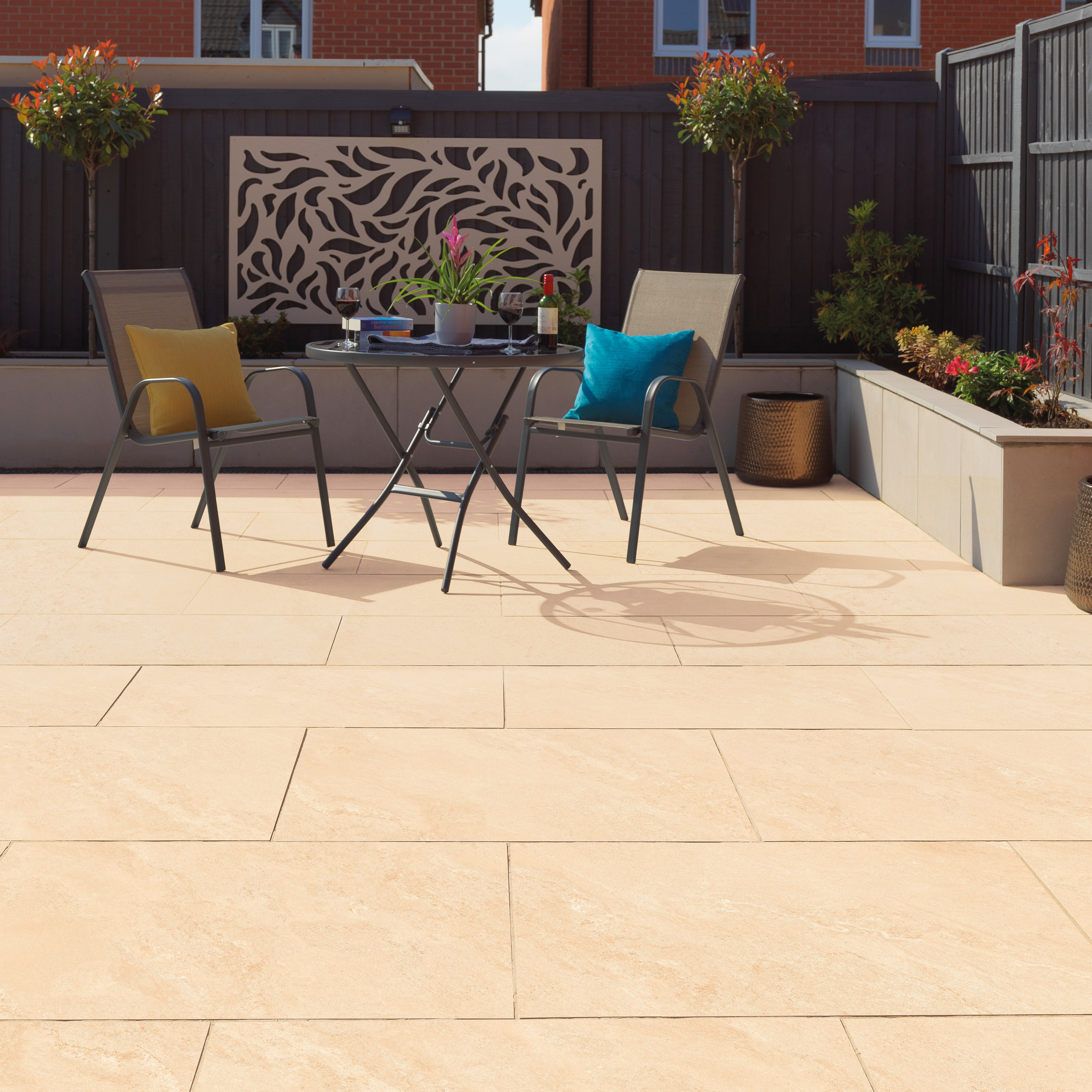 Pavestone Essenza Porcelain Paving Pack Beige (Pack of 60) 600mm x 600mm x 20mm (21.6m²)