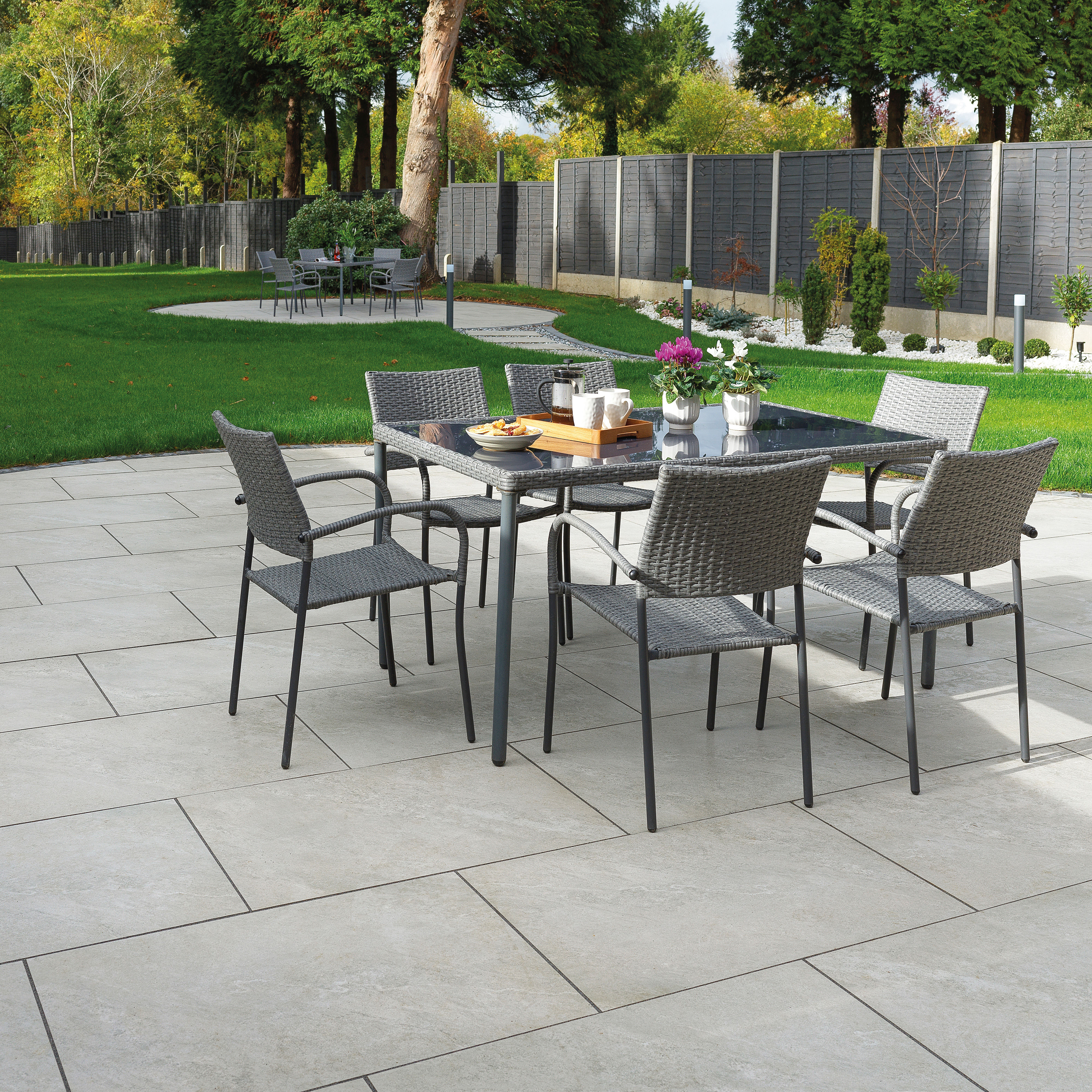 Pavestone Essenza Porcelain Paving Pack Grey (Pack of 40) 900mm x 600mm x 20mm (21.6m²)