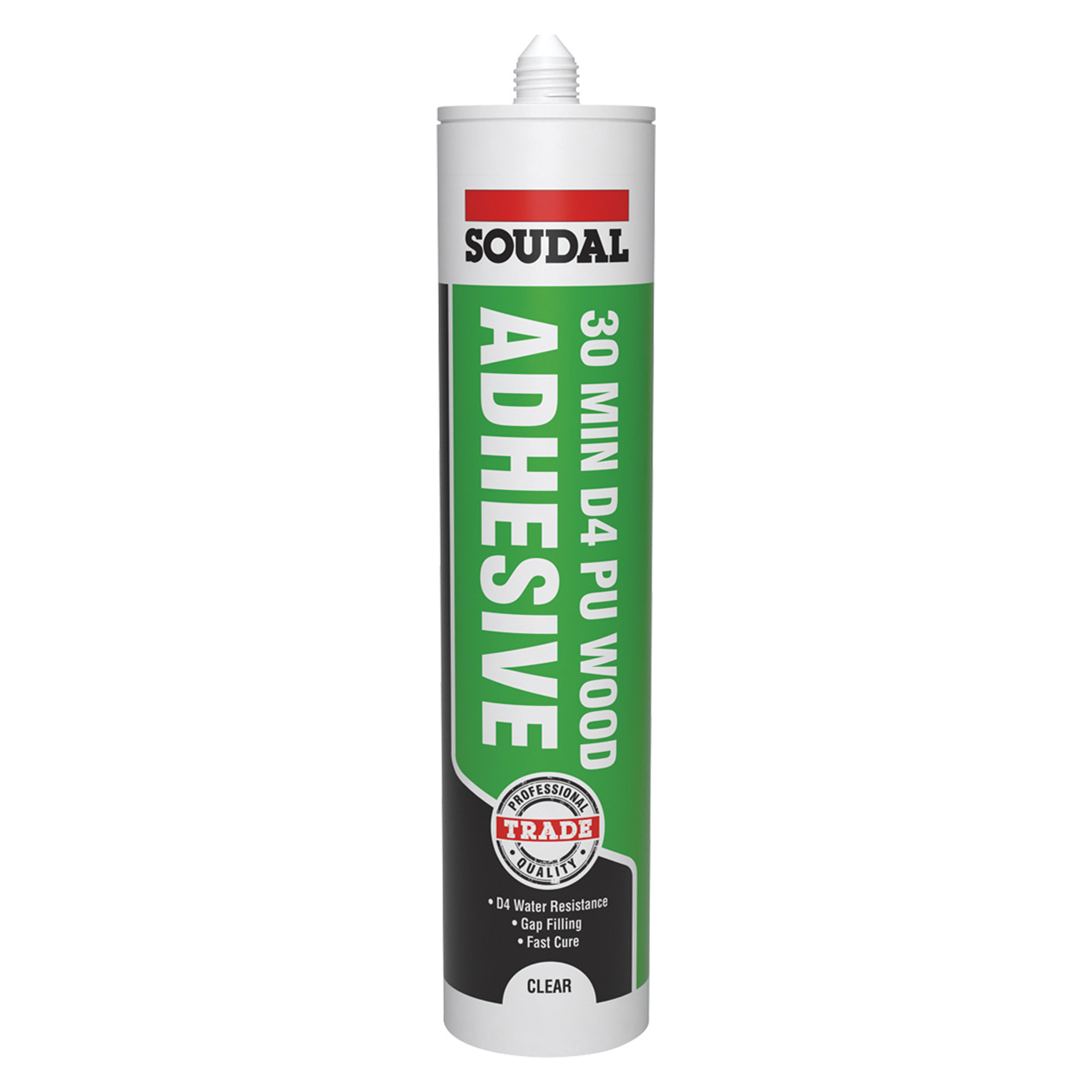 Soudal Trade 30 Min D4 Gel PU Wood Adhesive Clear 290ml