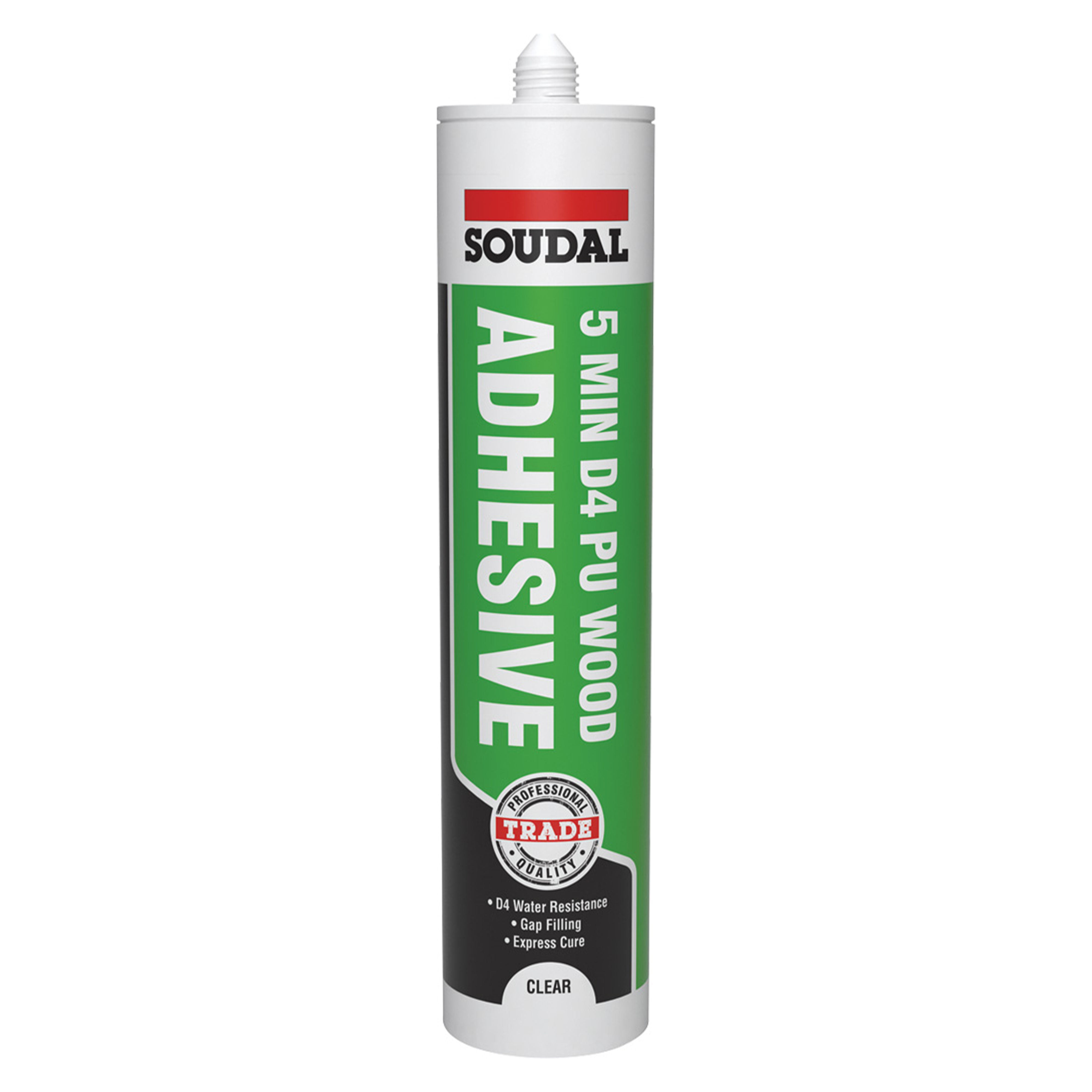 Soudal Trade 5 Min D4 Gel PU Wood Adhesive Clear 290ml