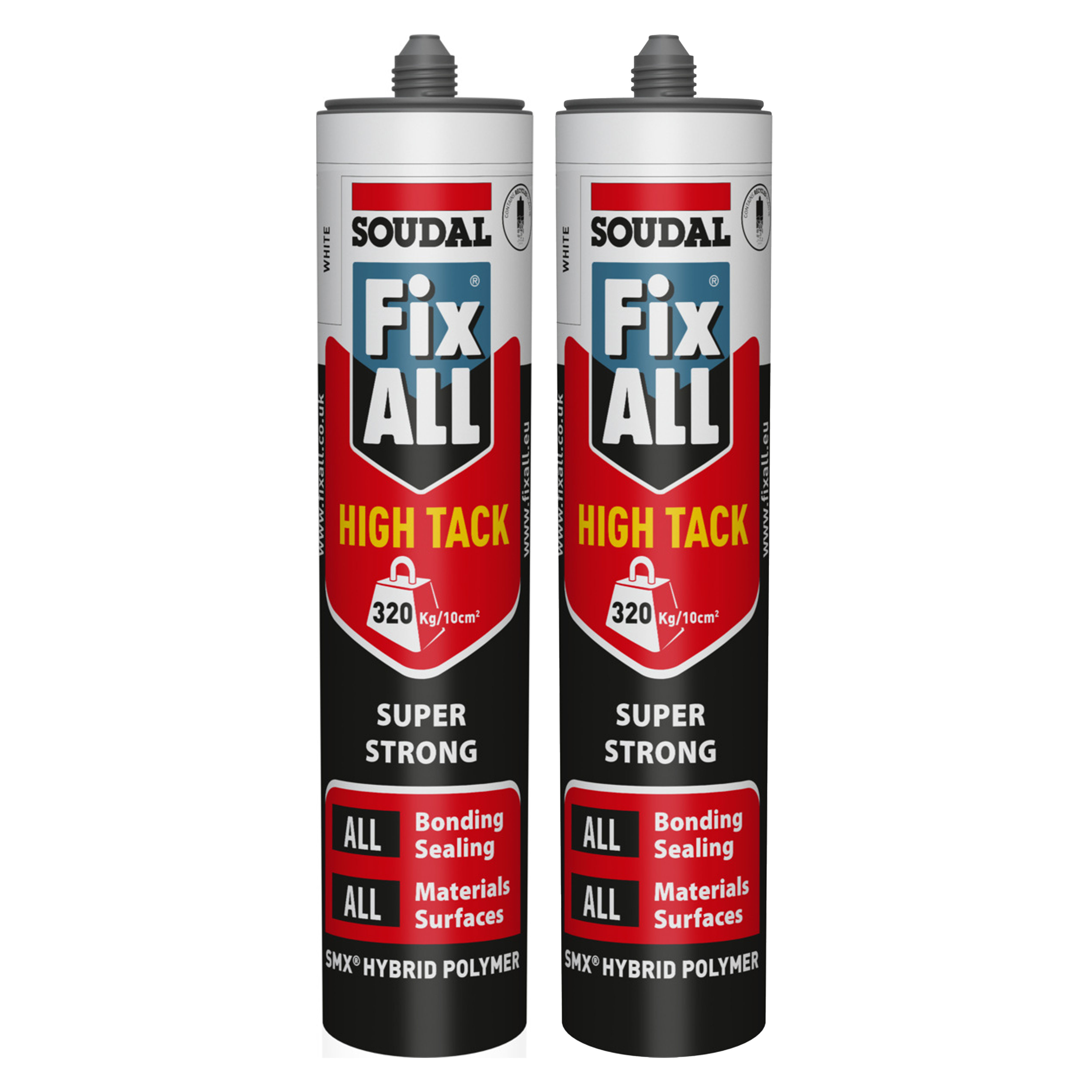 Soudal Fix All High Tack Sealant and Adhesive Duo Pack White 2x 290ml