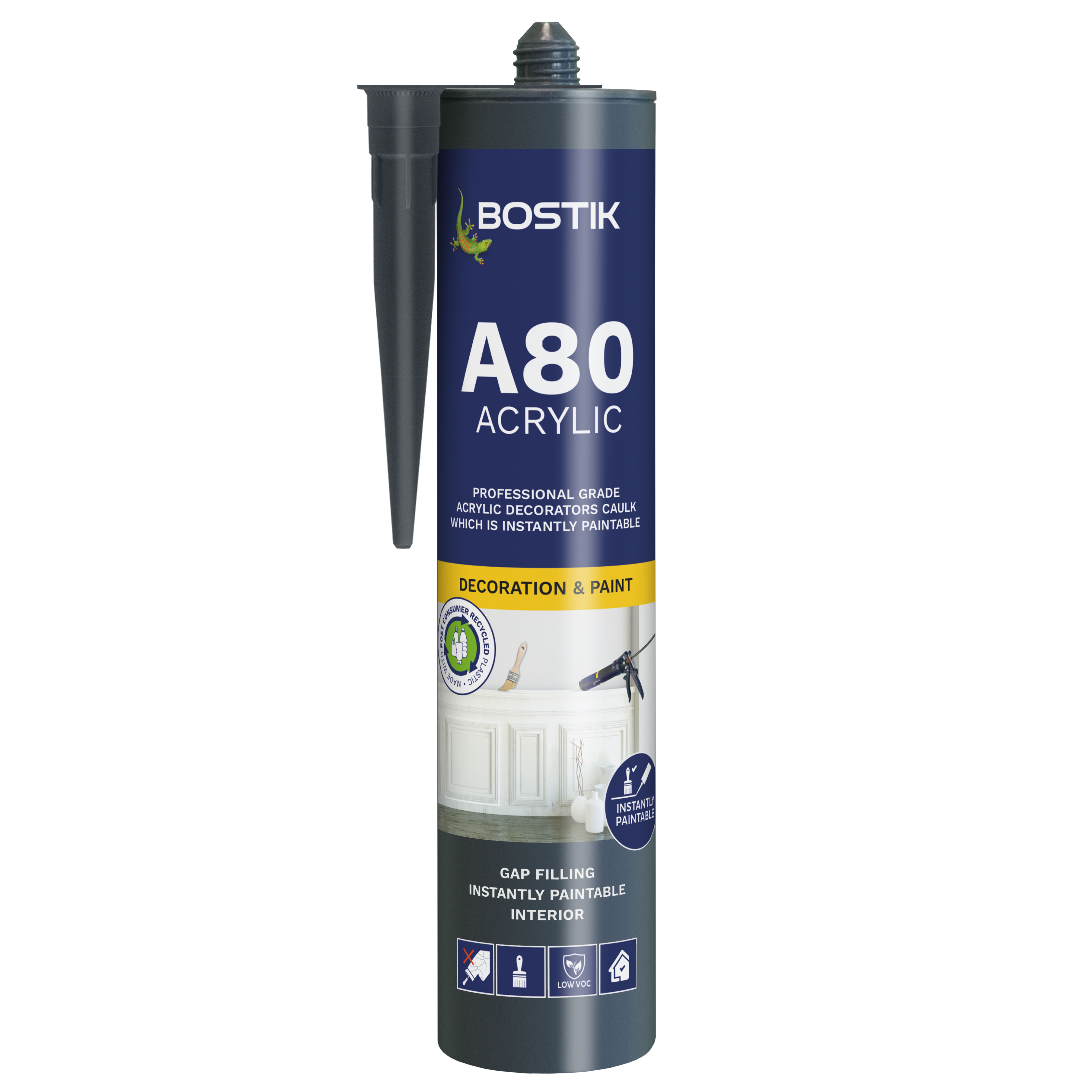Bostik A80 Acrylic Instantly Paintable Decorators Caulk White 310ml
