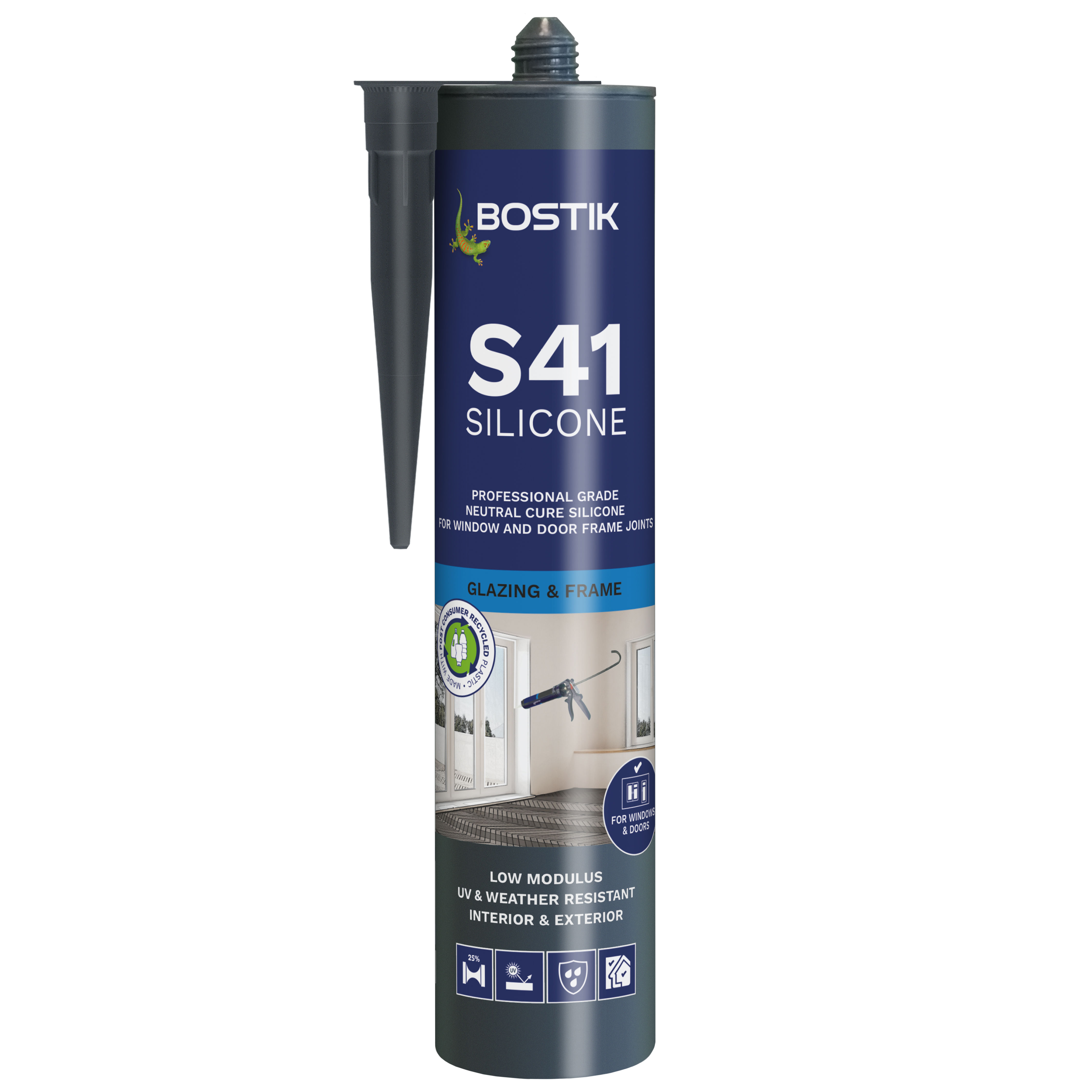 Bostik S41 LMN Glazing and Frame Silicone Sealant Brown 310ml