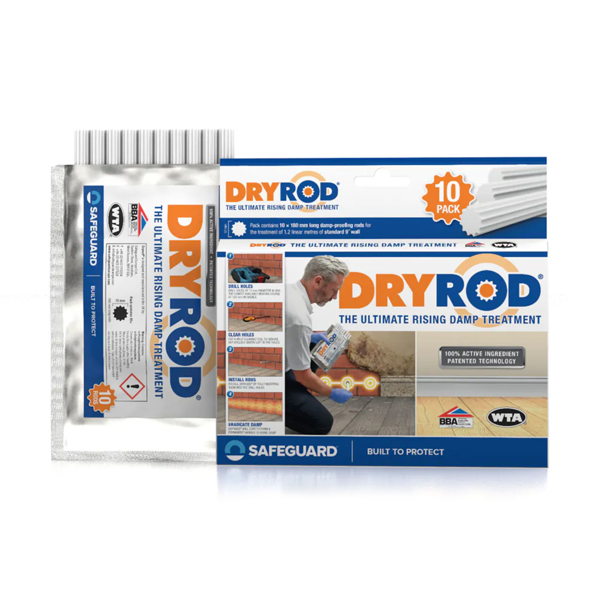 Dryrod Damp Proofing Rods - Rising Damp Treatment (Box of 10)