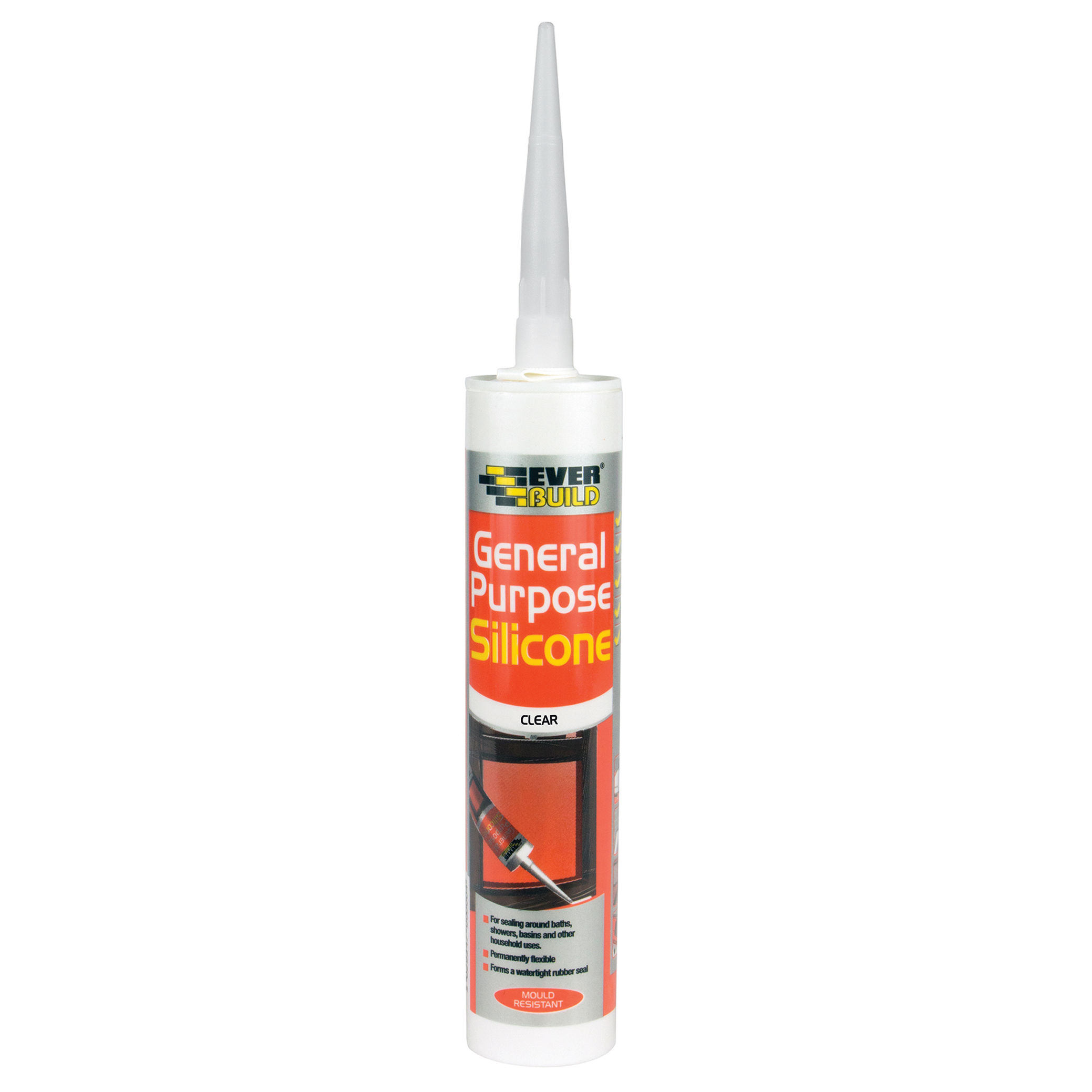 Everbuild General Purpose Silicone Sealant Clear 280ml - GPSTR