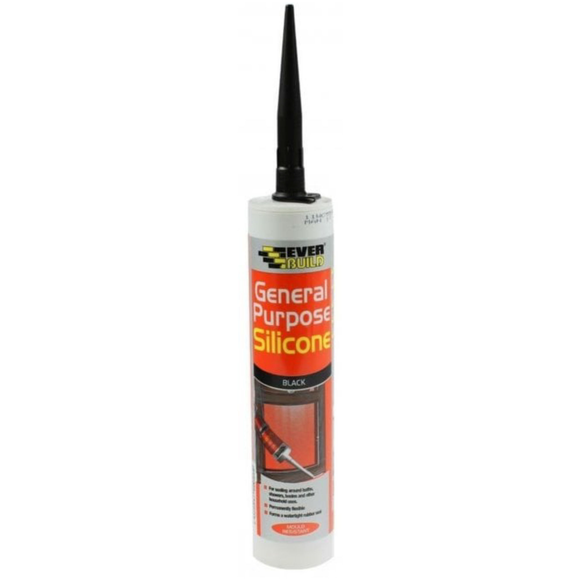 Everbuild General Purpose Silicone Sealant Black 280ml - GPSBK