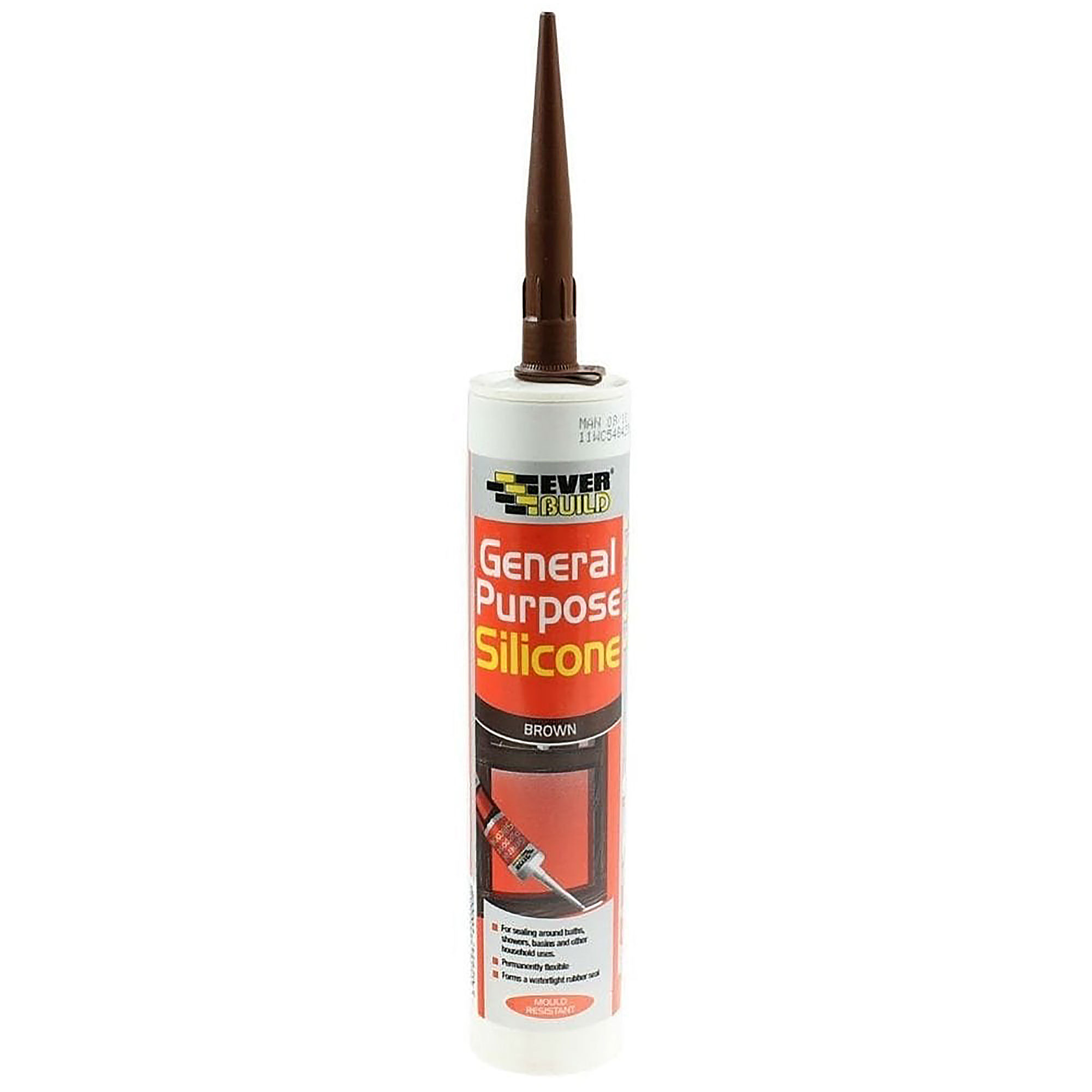 Everbuild General Purpose Silicone Sealant Brown 280ml - GPSBN