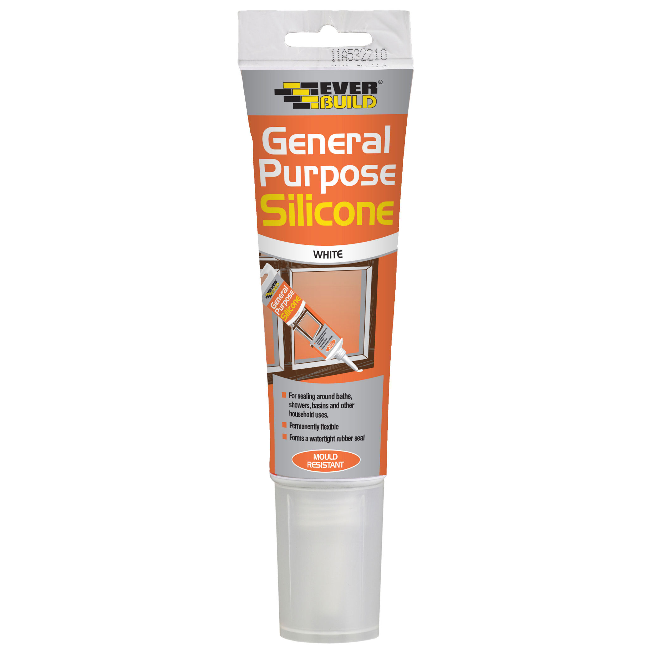 Everbuild General Purpose Silicone Sealant Easi Squeeze White 80ml - EASIGPWE
