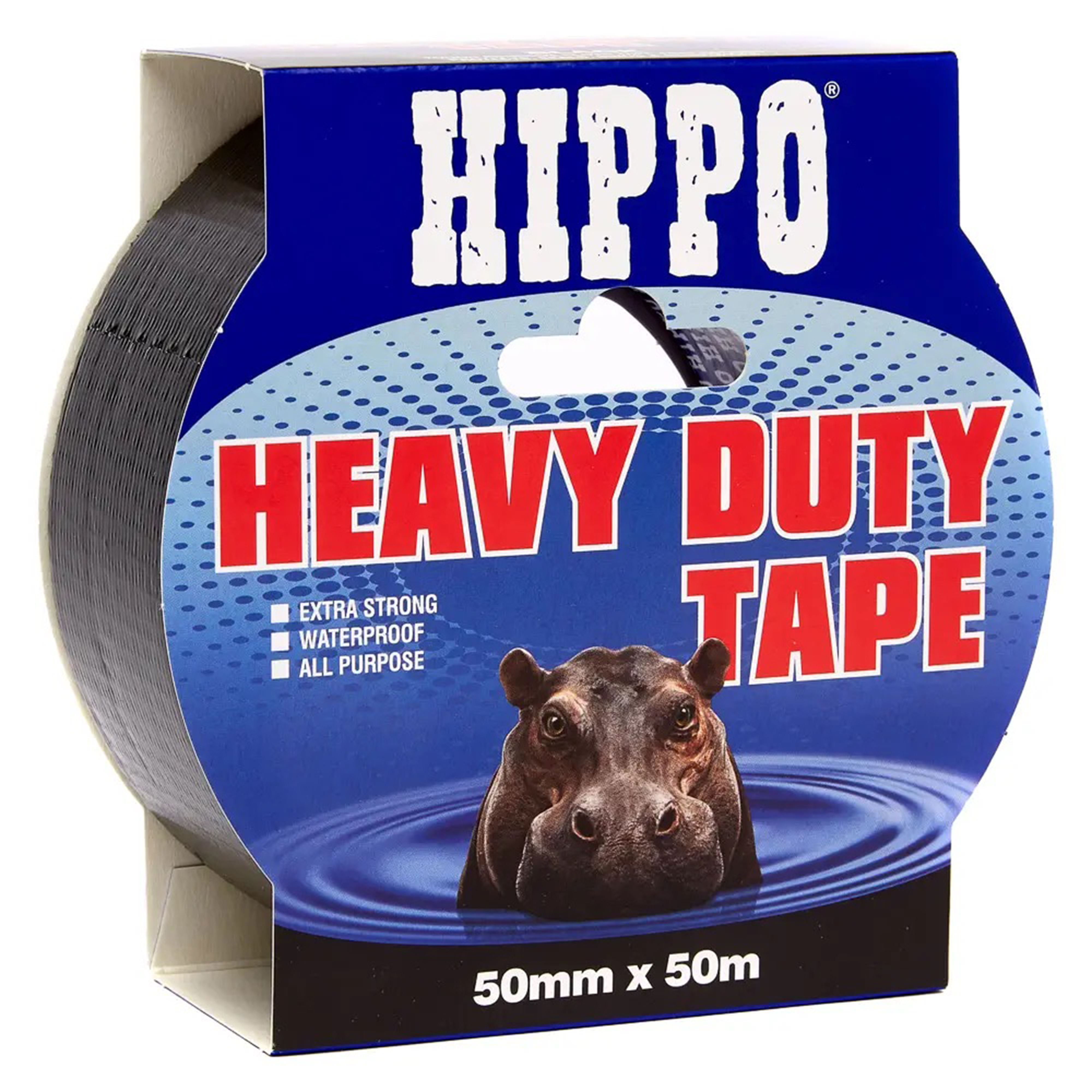Hippo Heavy Duty Duct Tape Black 50mm x 50m